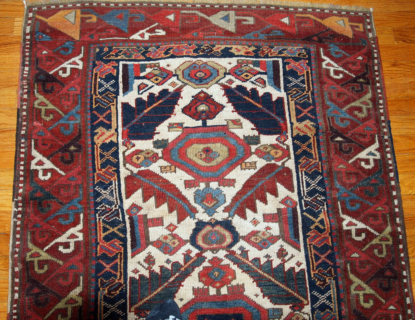 Handmade antique collectible Nothwest Persian runner 4' x 14.3' (122cm x 436cm) 1840s - 1B658 - One Royal Art