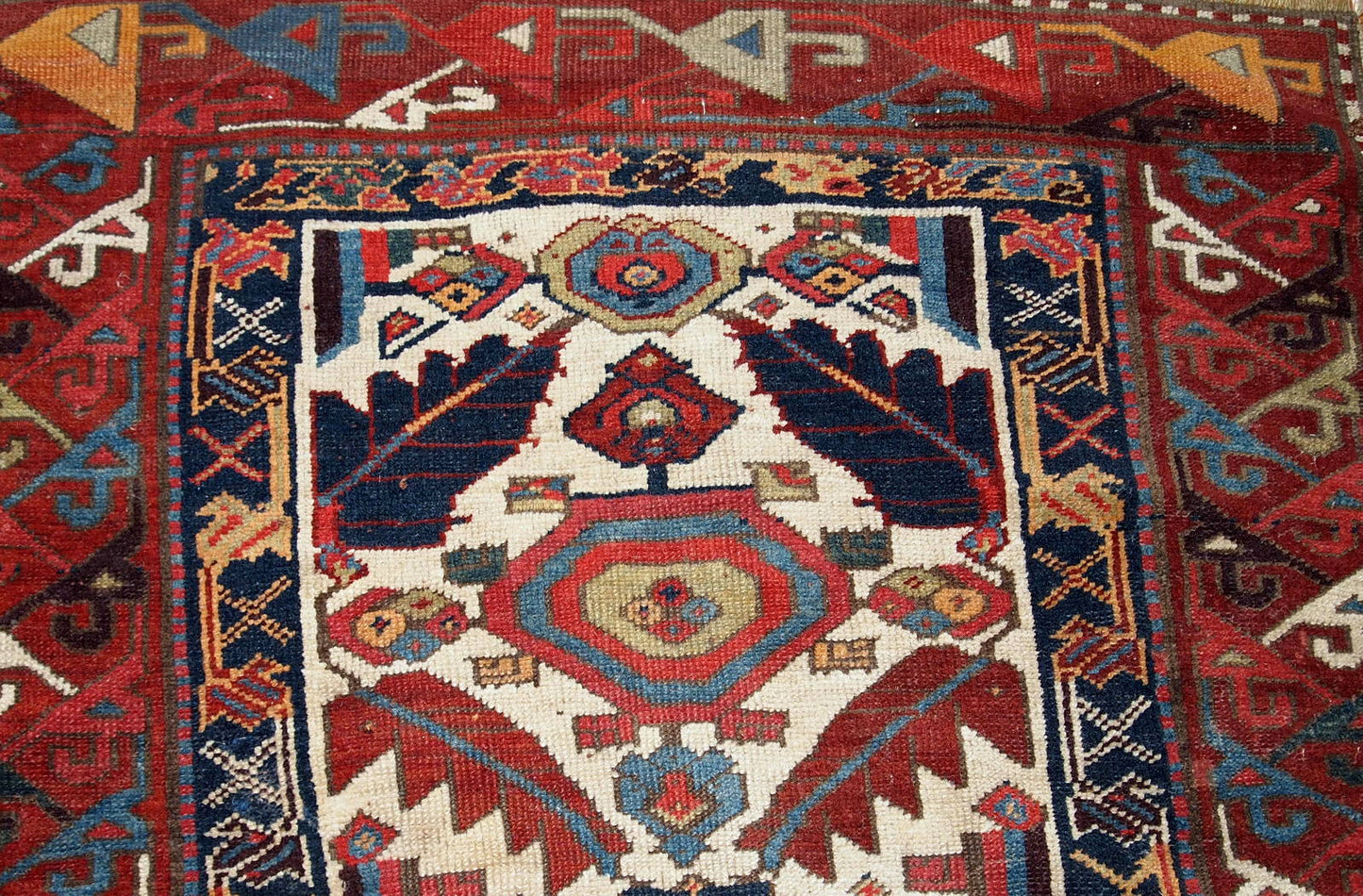 Handmade antique collectible Nothwest Persian runner 4' x 14.3' (122cm x 436cm) 1840s - 1B658 - One Royal Art