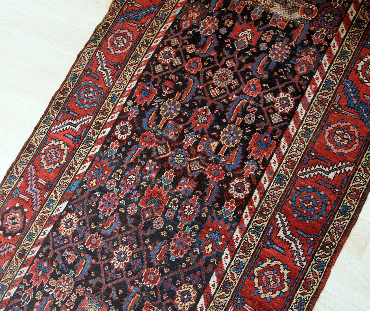 Handmade antique Persian Bakshaish runner 1880s