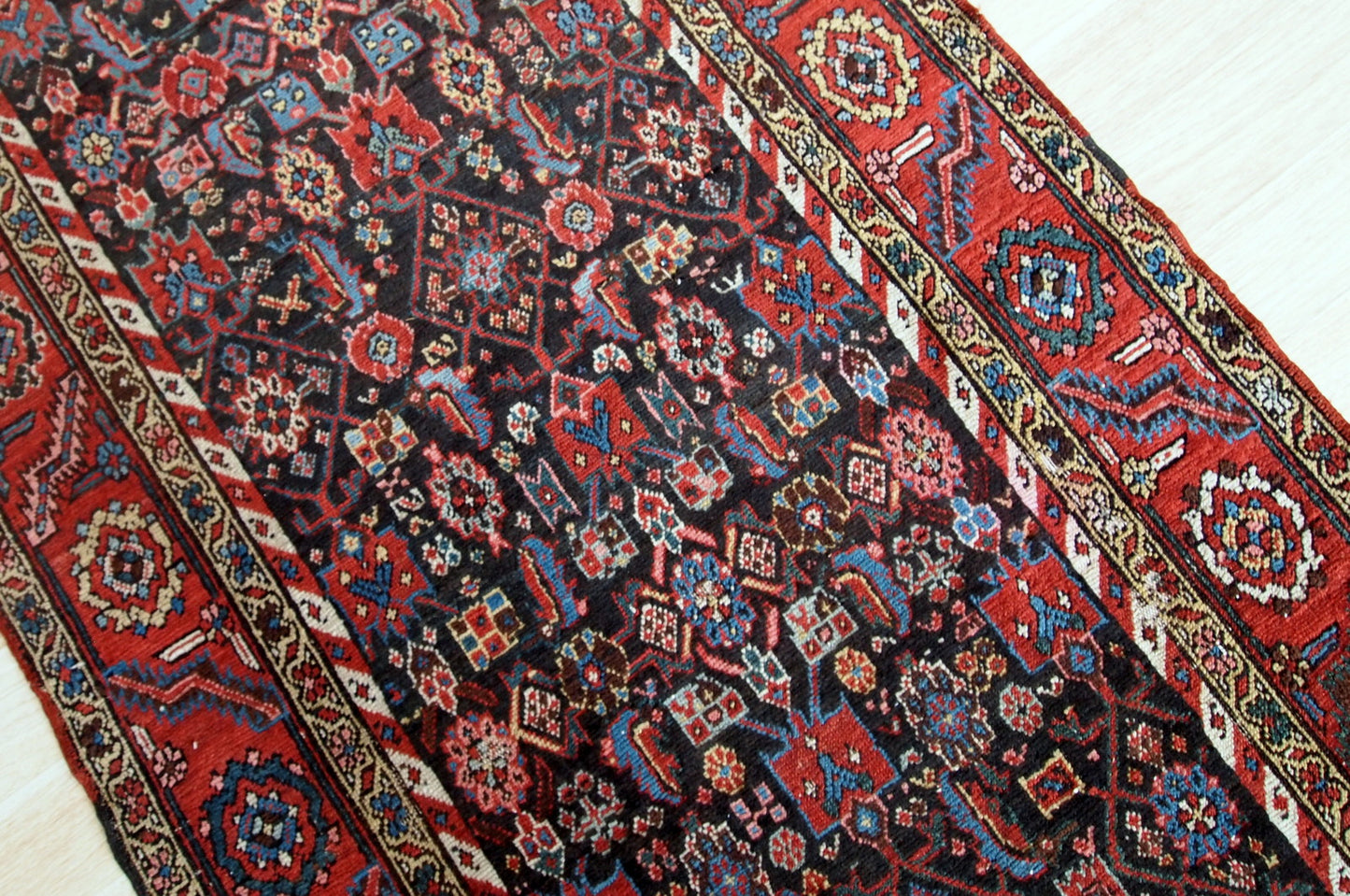 Handmade antique Persian Bakshaish runner 1880s