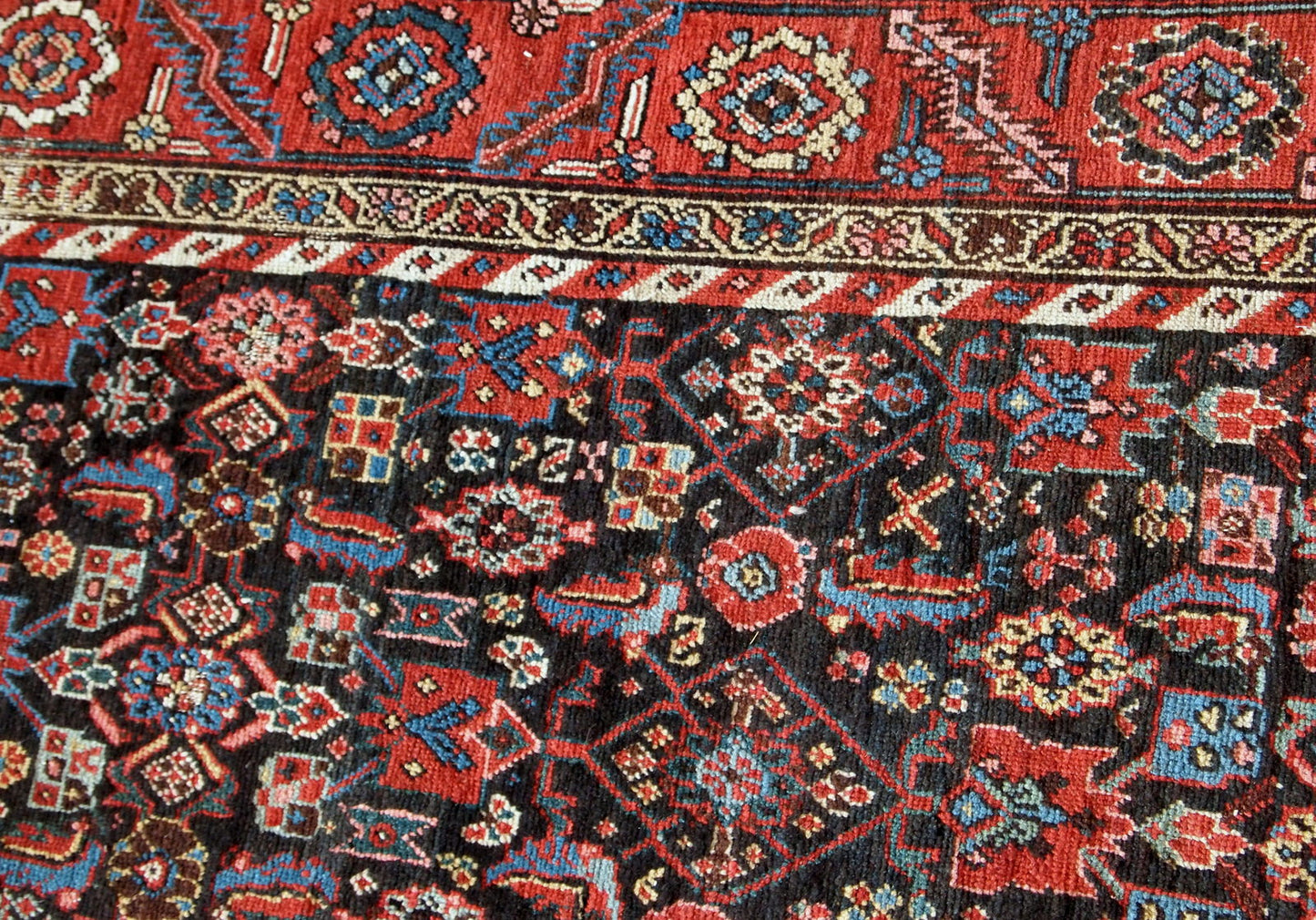 Handmade antique Persian Bakshaish runner 1880s