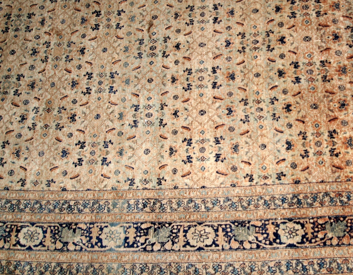Handmade antique Persian Tabriz Hajalili rug 1880s