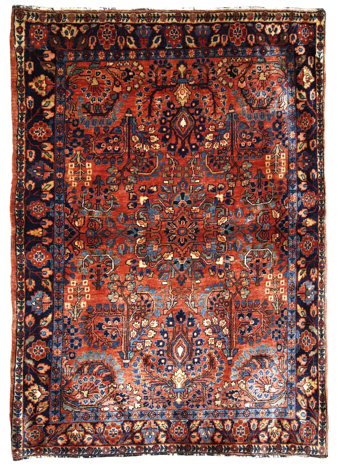 Handmade antique Persian Sarouk rug 1920s