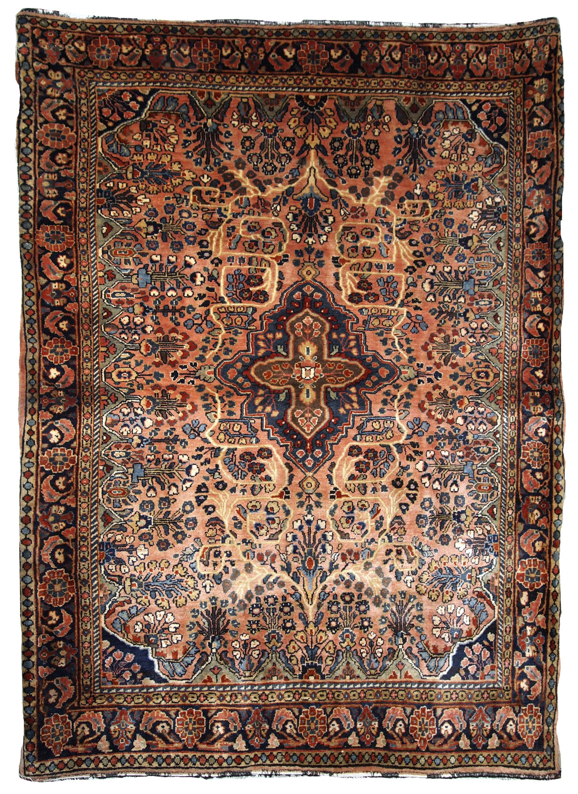 Handmade antique Persian Sarouk rug 1920s