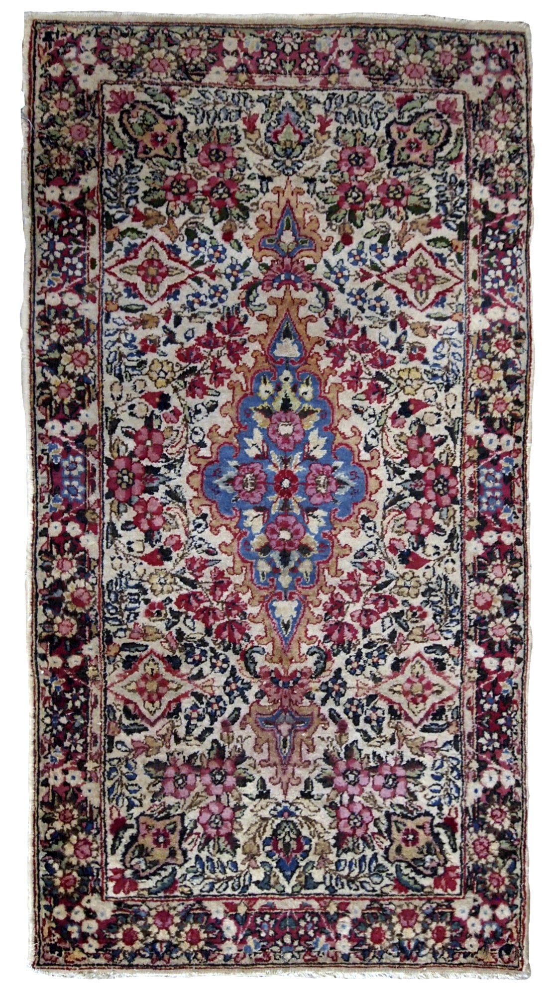 Handmade antique Persian Kerman rug 1910s