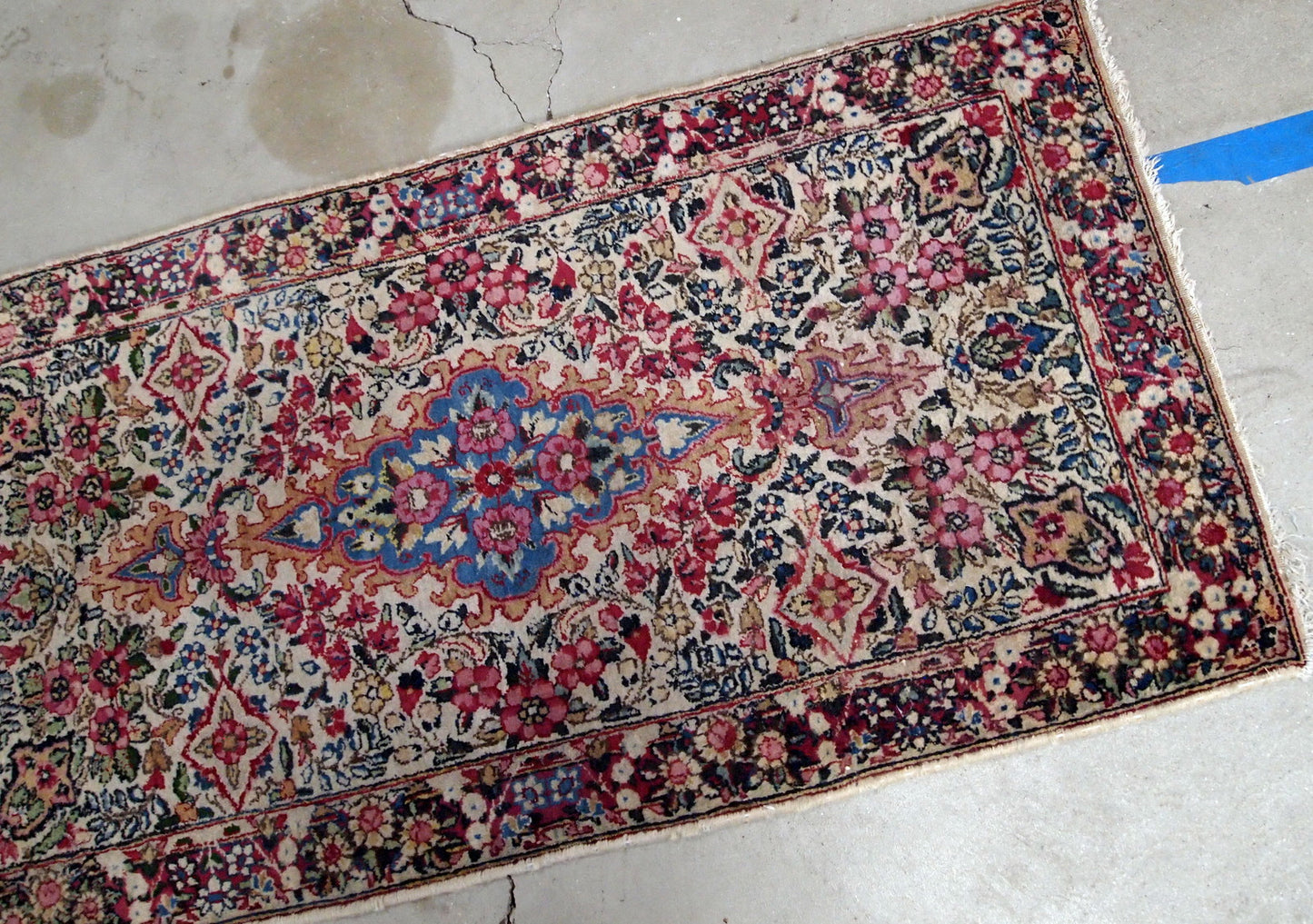 Handmade antique Persian Kerman rug 1910s