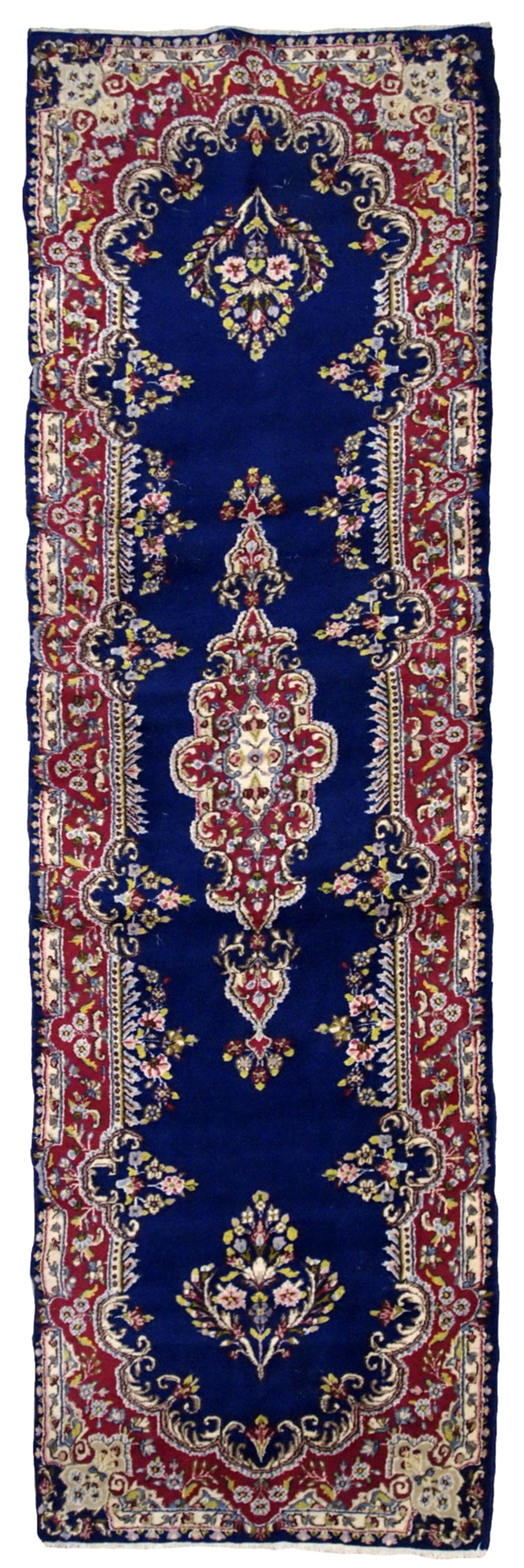 Handmade antique Persian Kerman runner 1930s