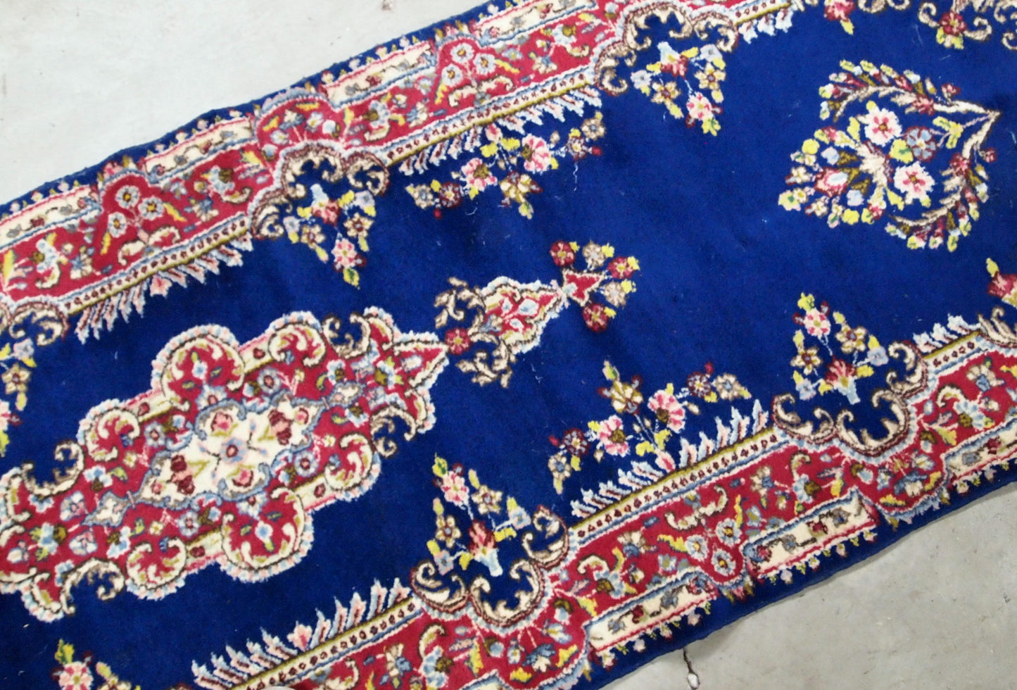 Handmade antique Persian Kerman runner 1930s
