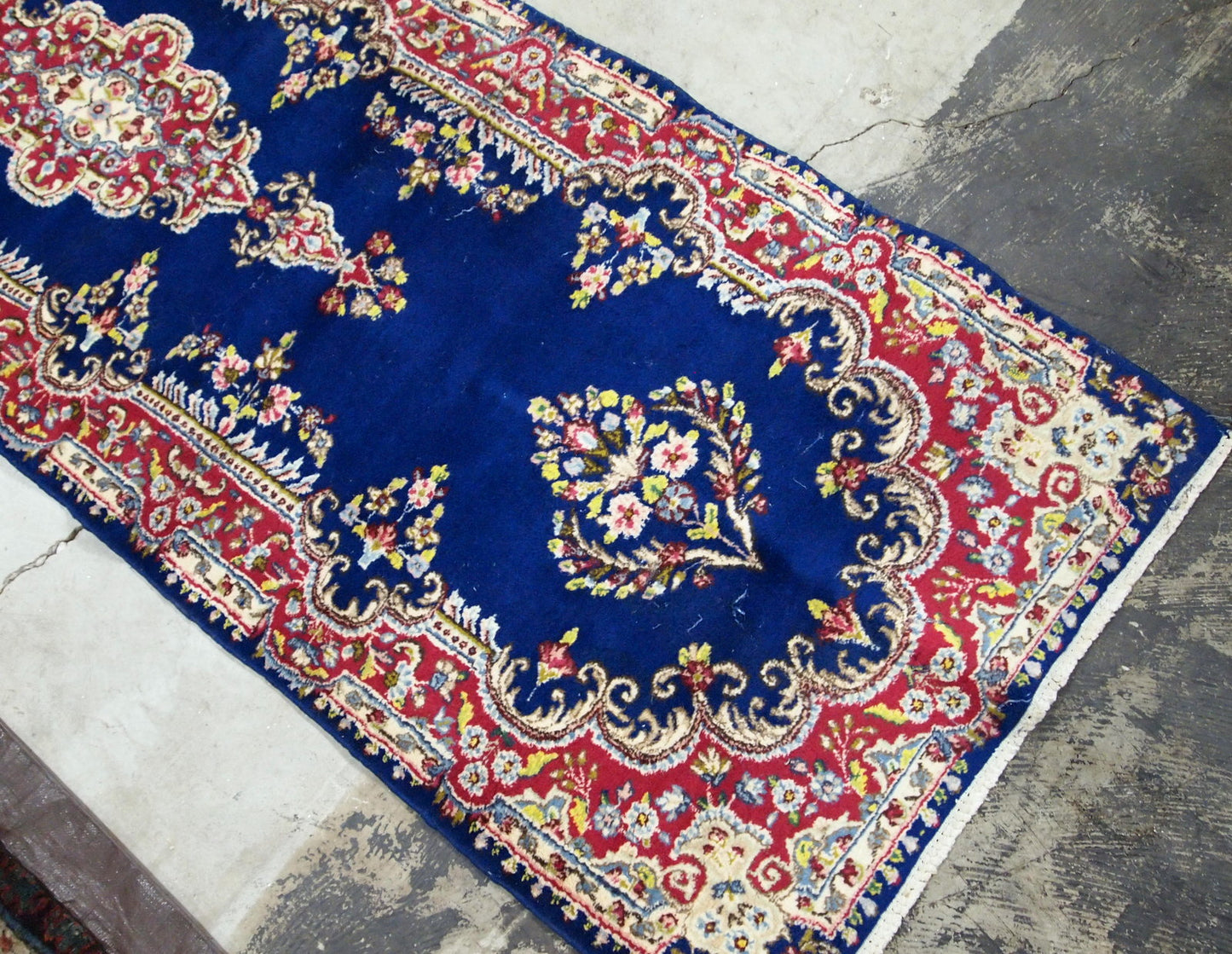 Handmade antique Persian Kerman runner 1930s