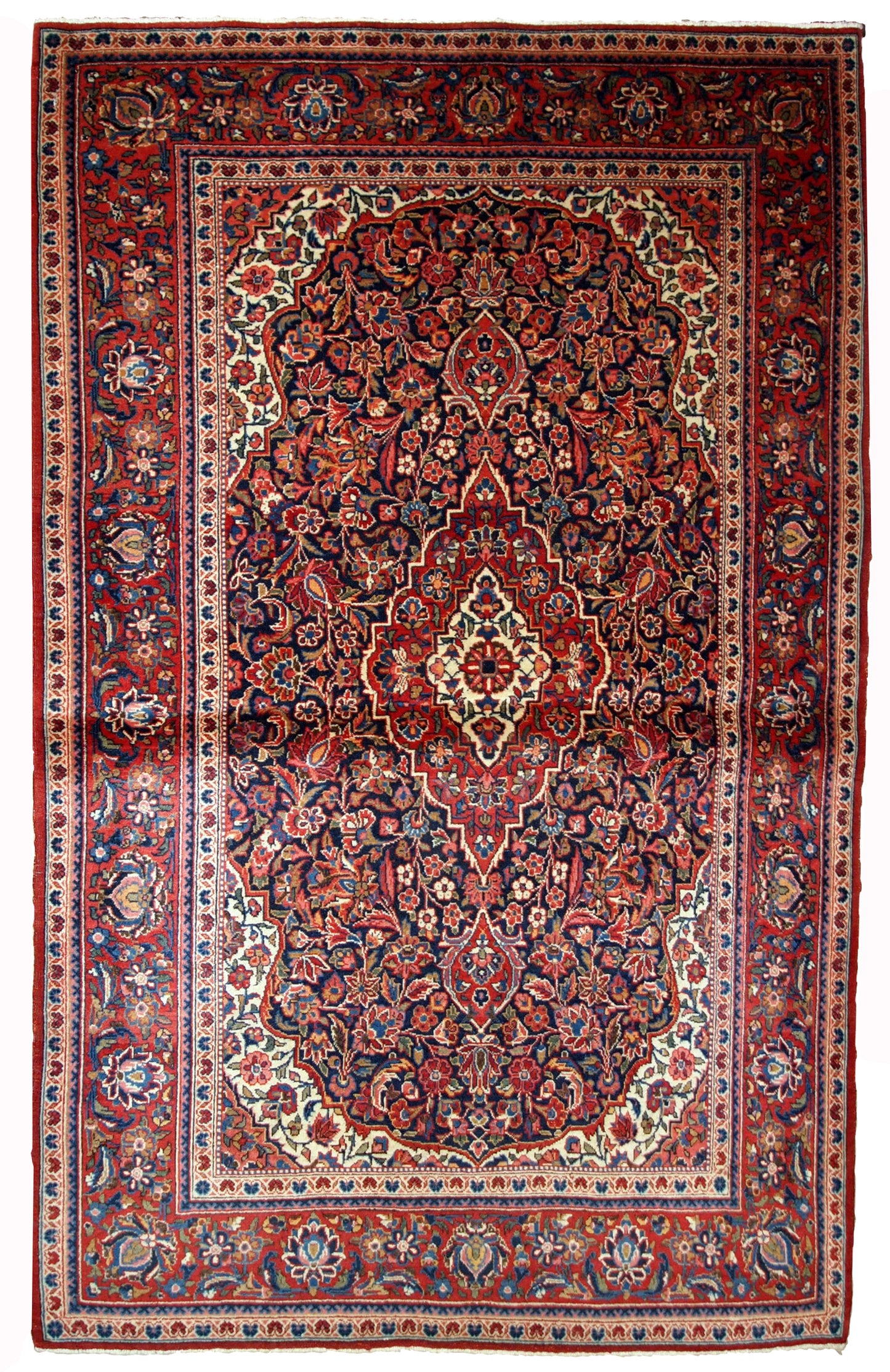 Handmade antique Persian Kashan rug 1910s