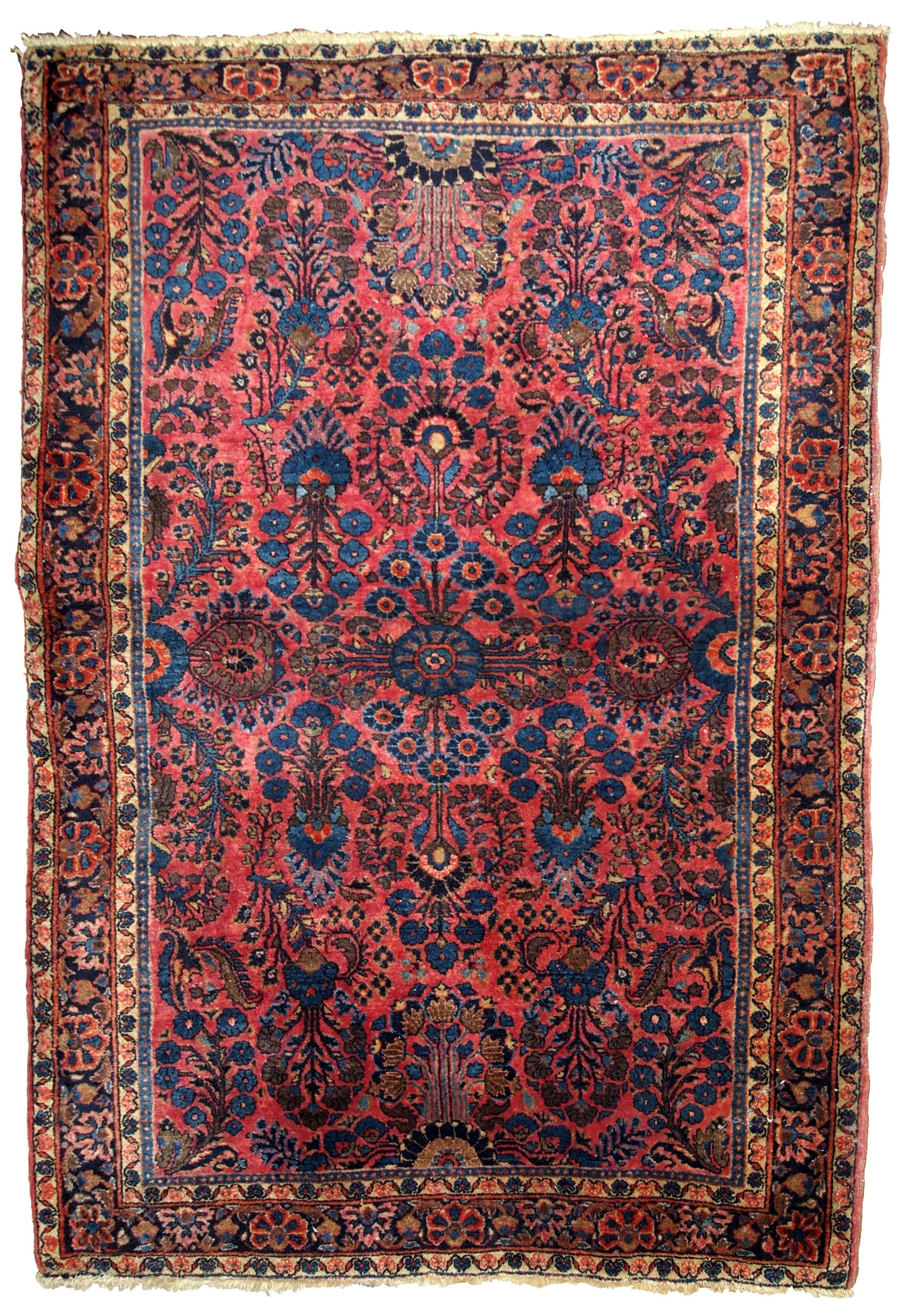 Handmade antique Persian Sarouk rug, 1910s