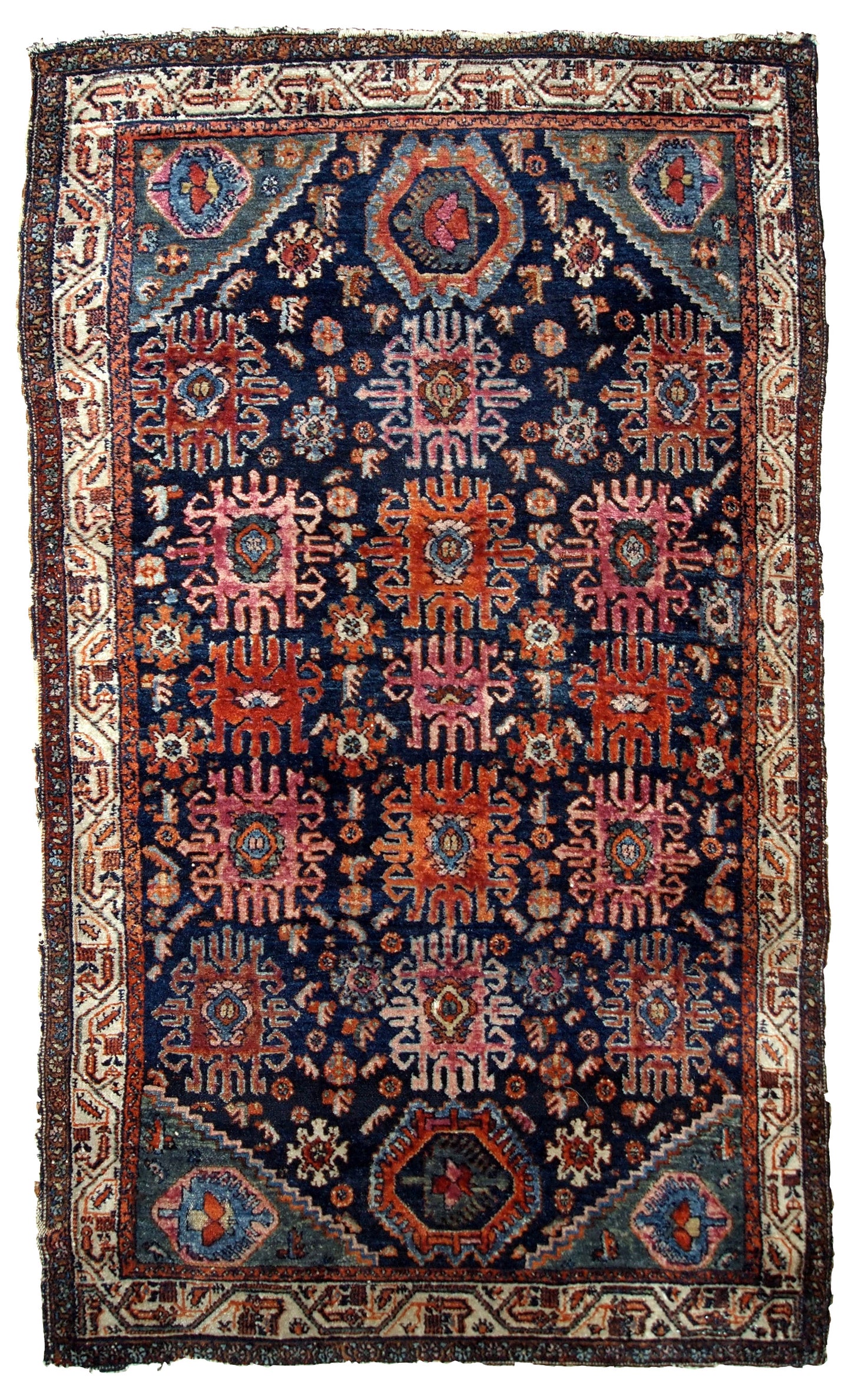 Handmade antique Persian Malayer rug, 1910s