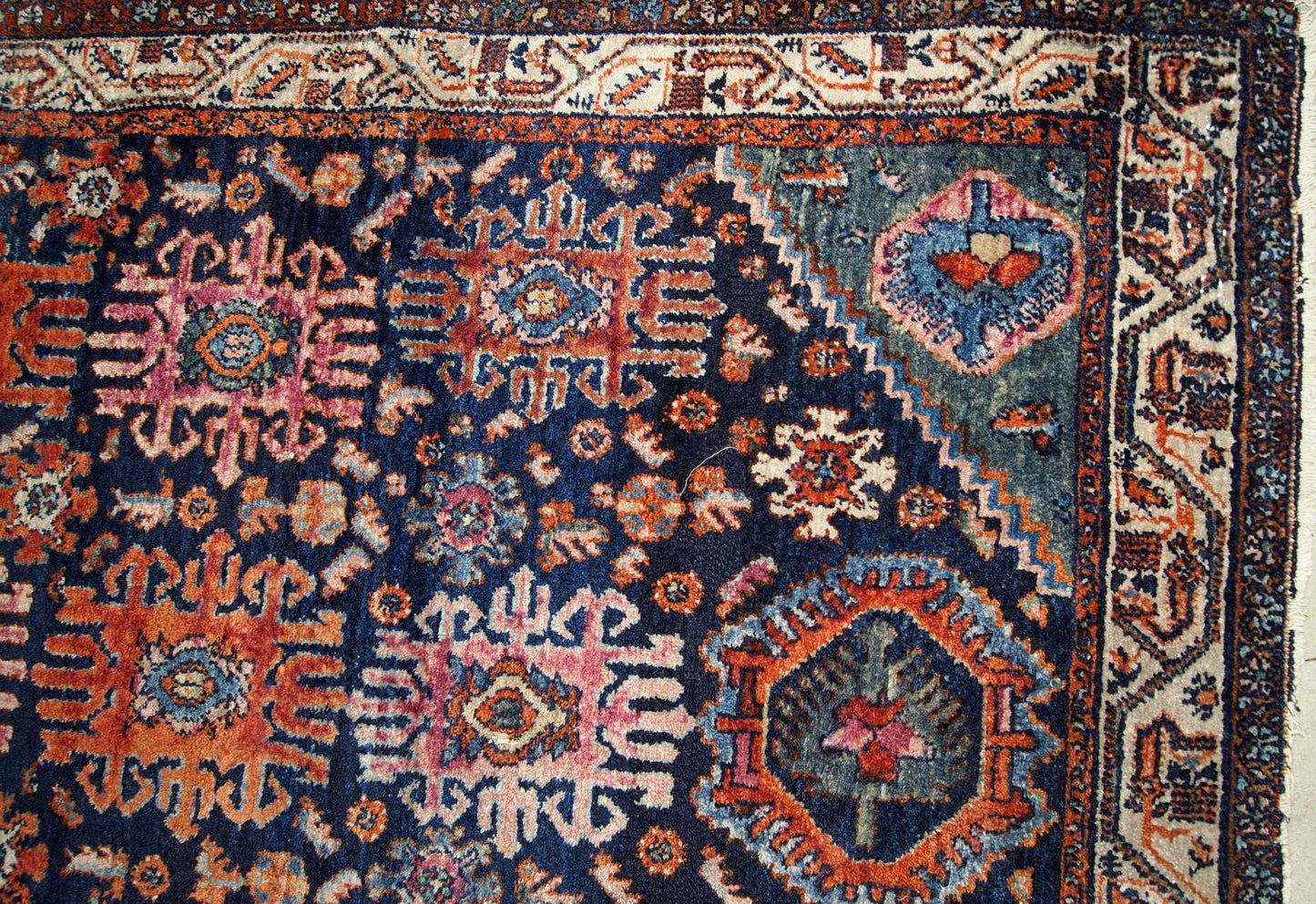 Handmade antique Persian Malayer rug, 1910s