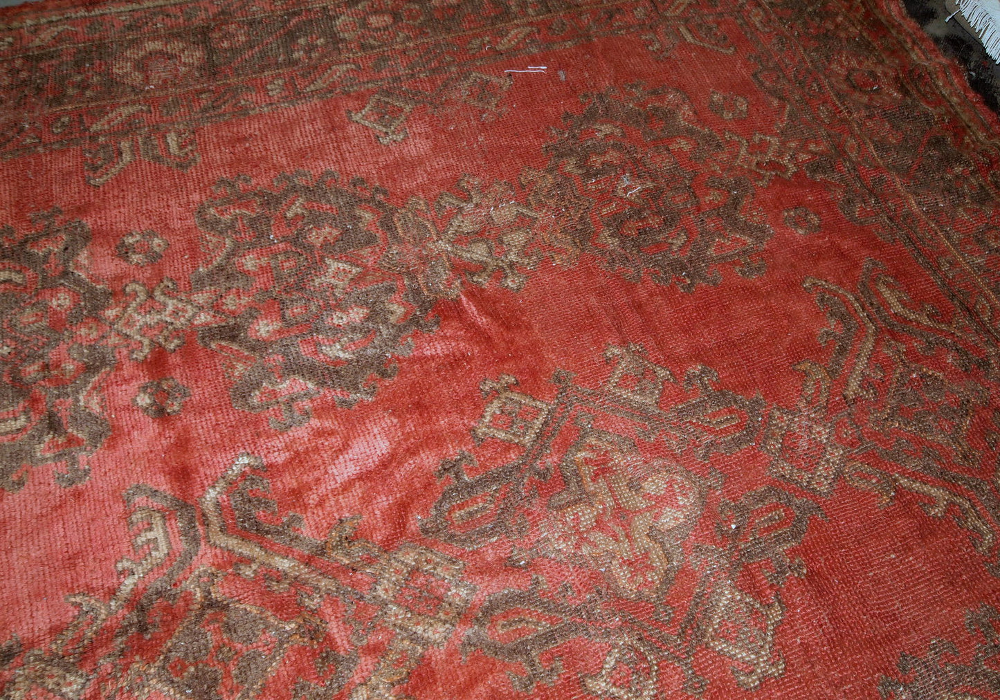Handmade antique Turkish Oushak rug, 1900s