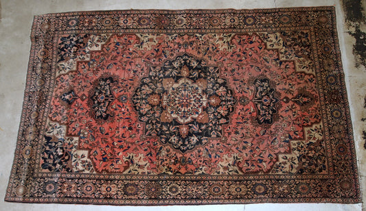Handmade antique Persian Sarouk Farahan rug, 1880s