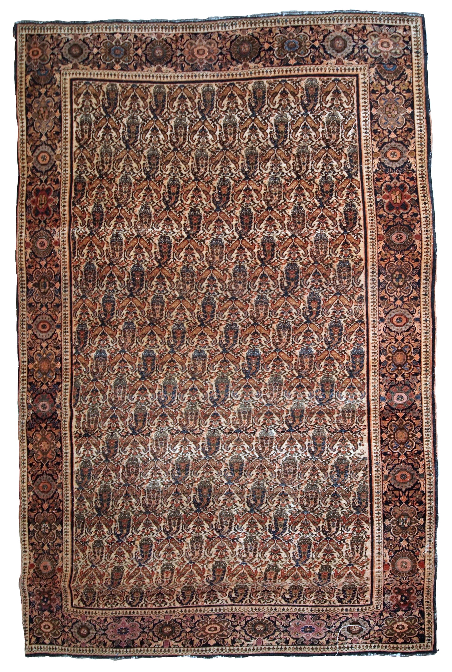 Handmade antique Persian Farahan rug, 1900s