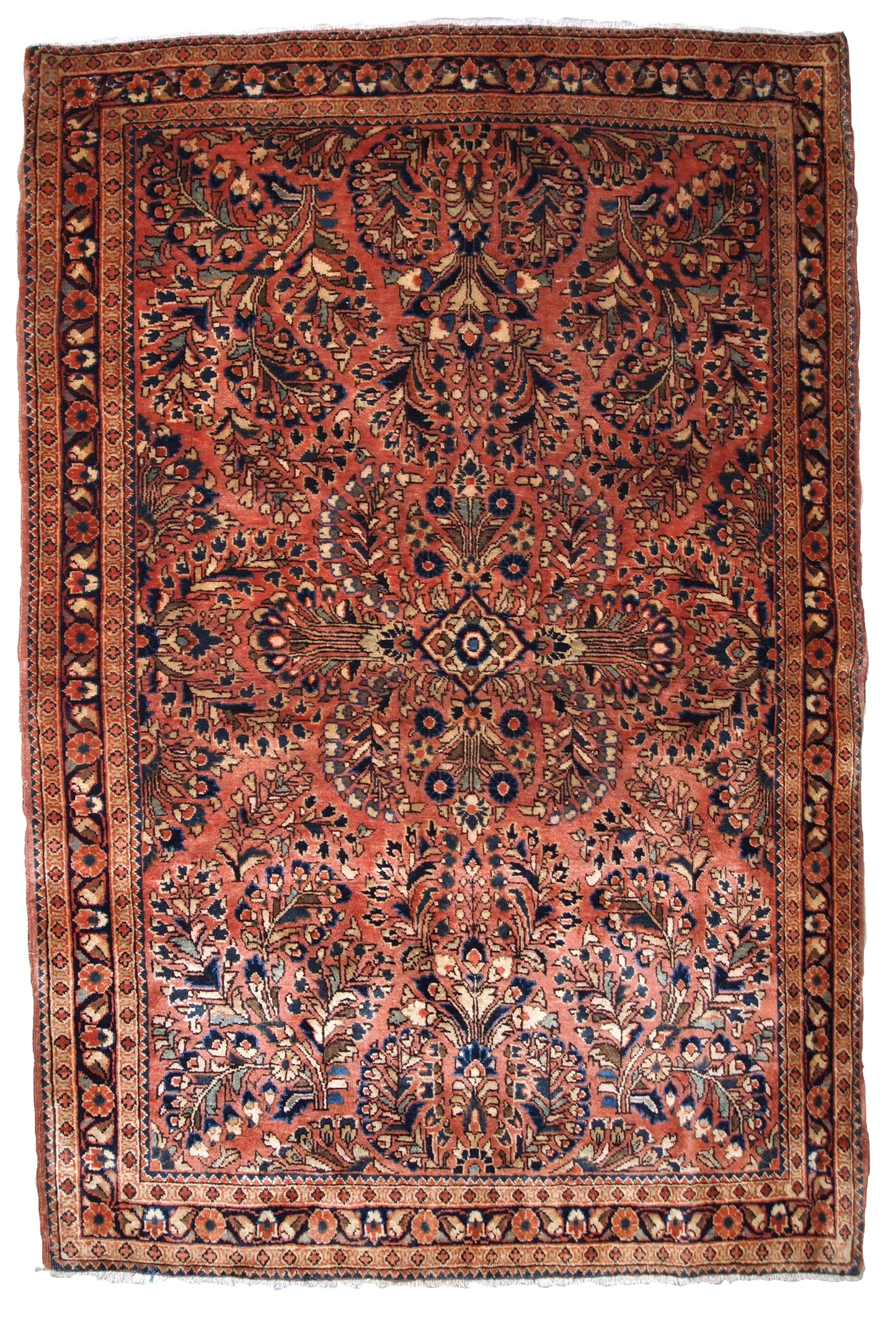 Handmade antique Persian Sarouk rug, 1920s