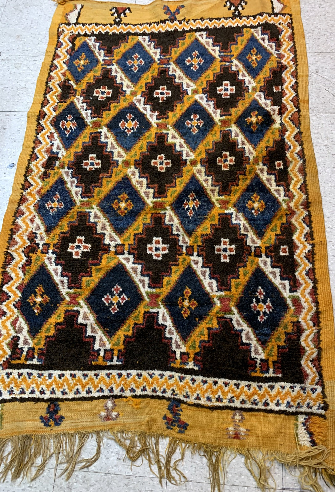 Handmade antique Moroccan Berber rug 1880s
