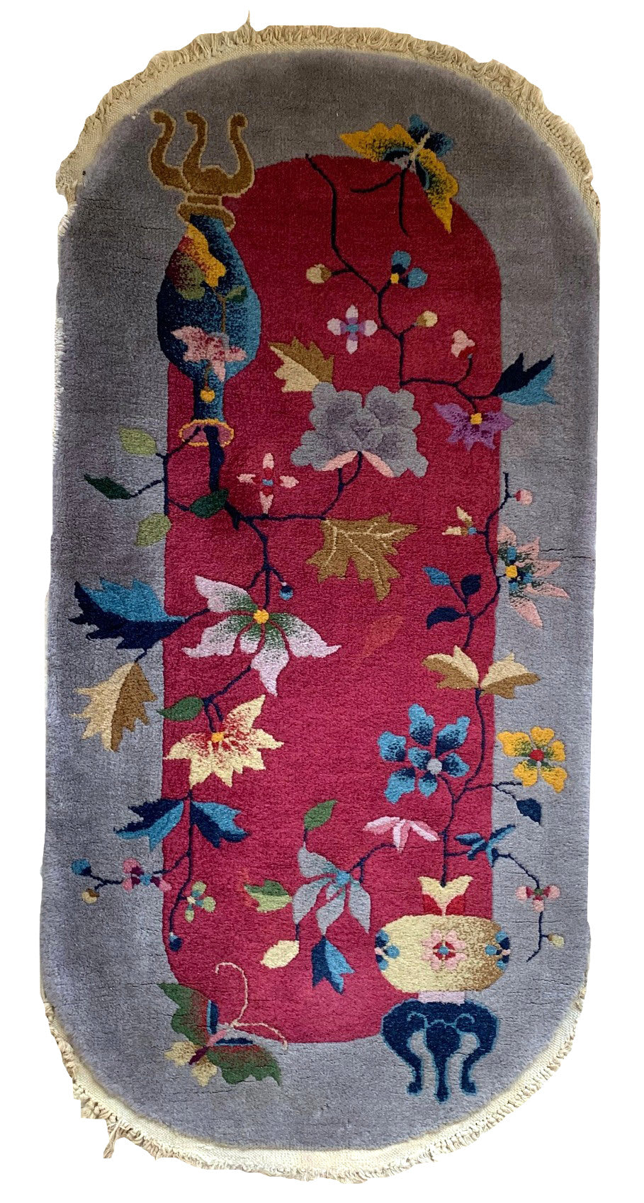 Handmade antique Art Deco Chinese rug 1920s
