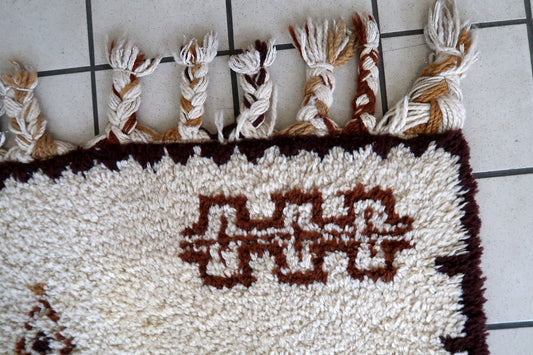 Handmade vintage Moroccan Berber rug 1970s