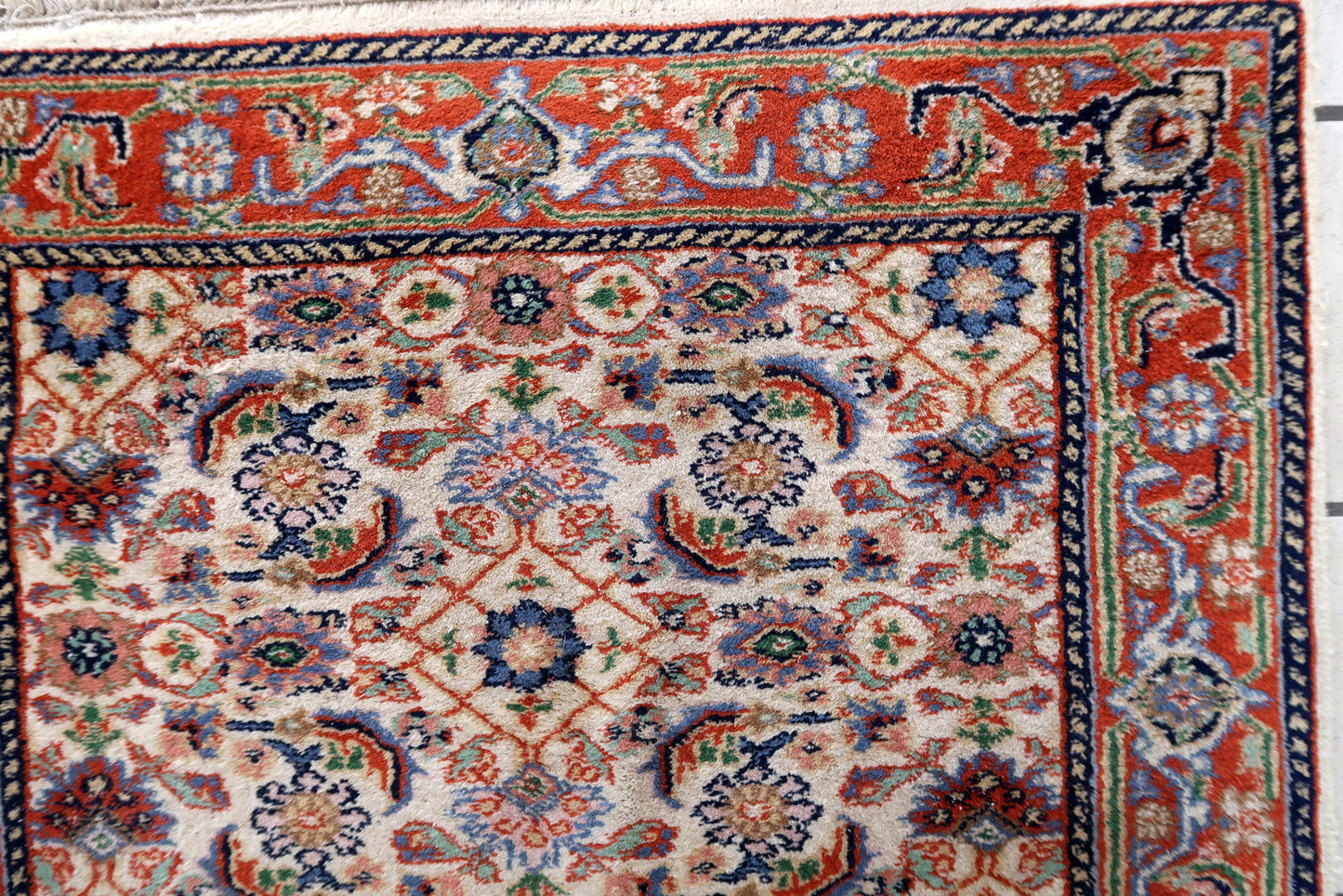 Handmade vintage Persian Mahal runner 1960s