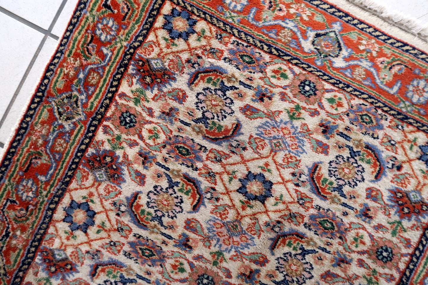 Handmade vintage Persian Mahal runner 1960s