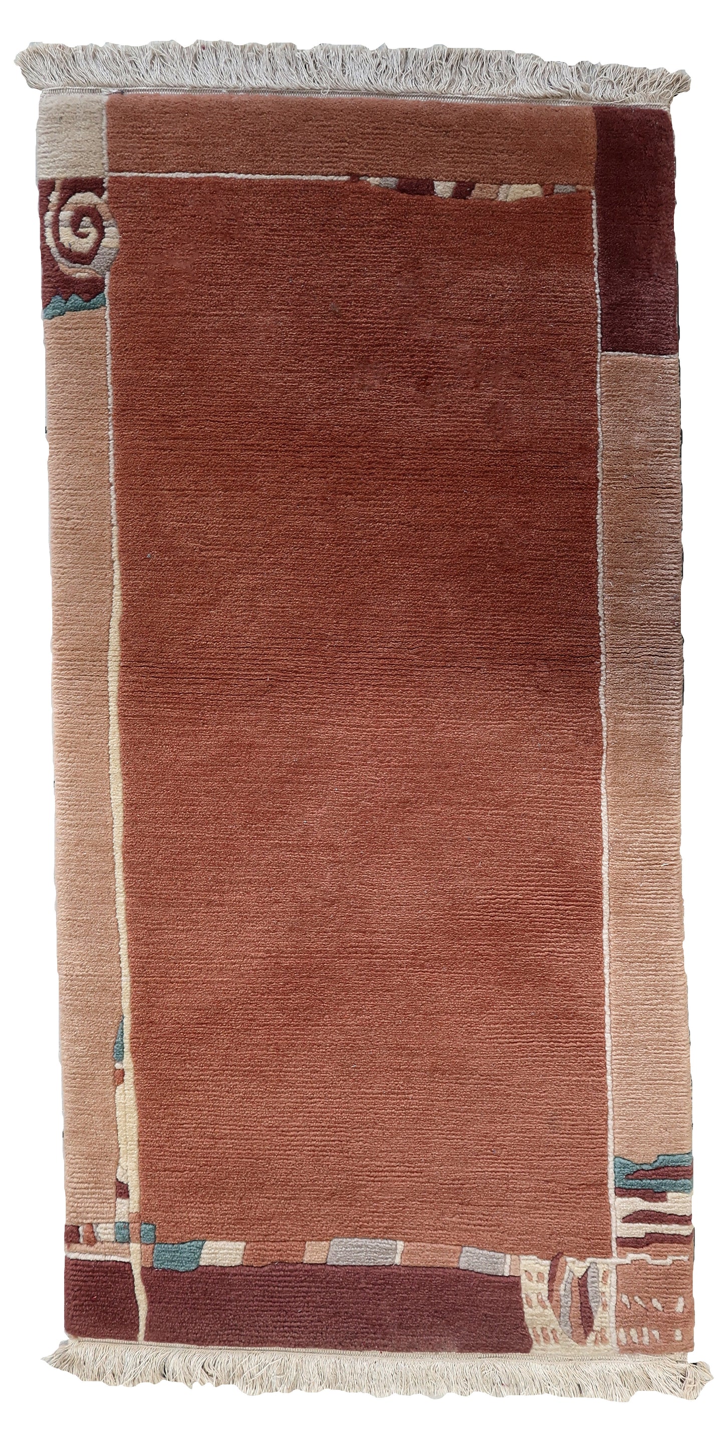 Handmade vintage Tibetan Khaden rug 1970s