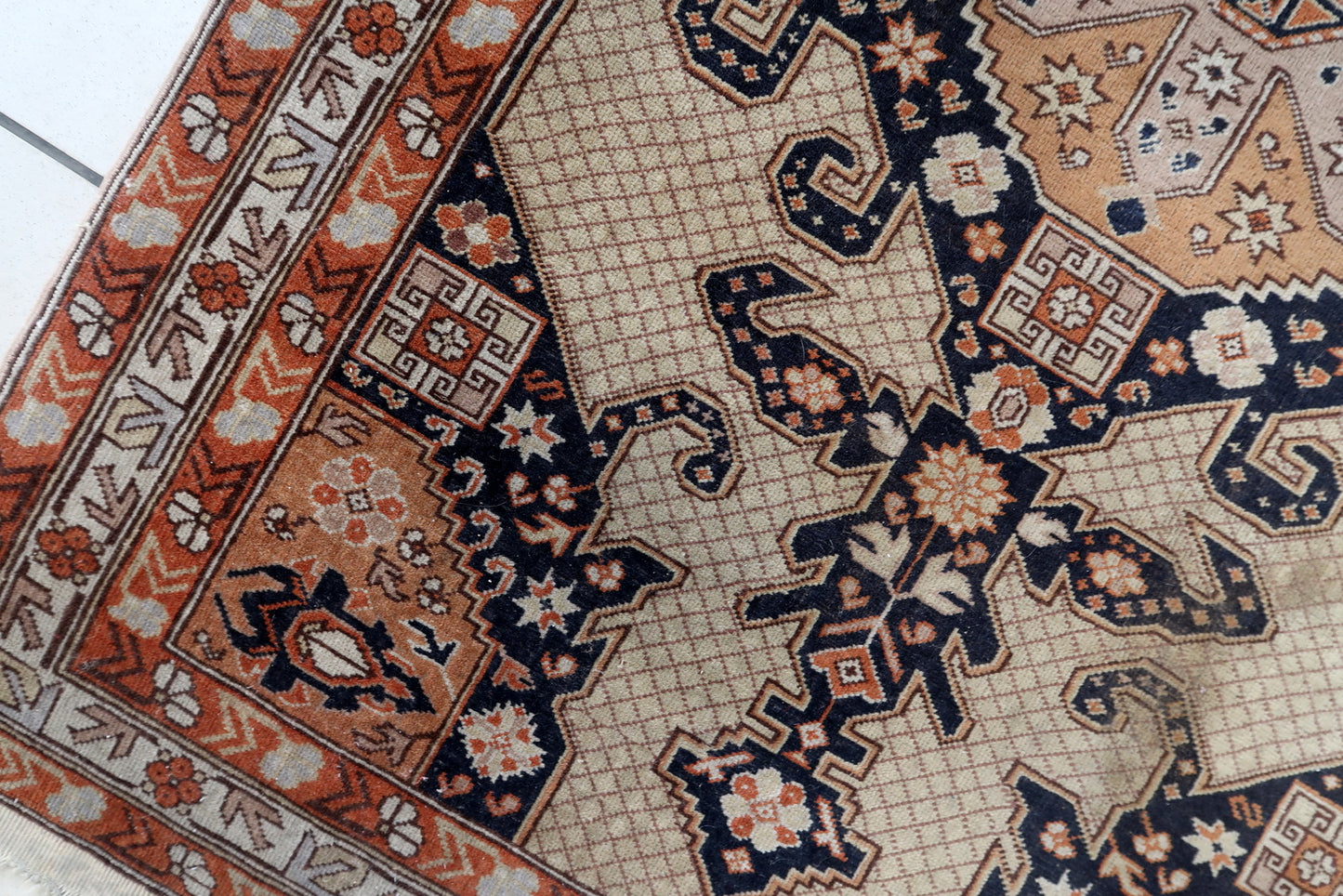 Handmade vintage Turkish Sivas rug 1950s