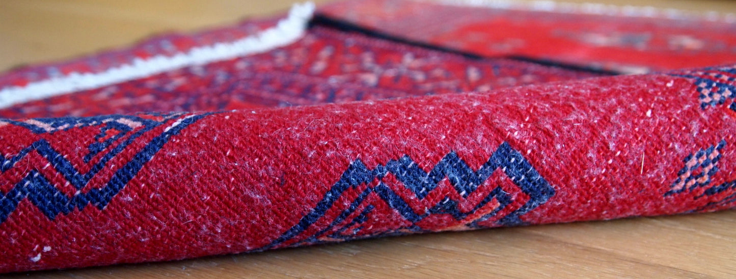 Reverse side of the Handmade Turkmen Rug showing the quality craftsmanship.