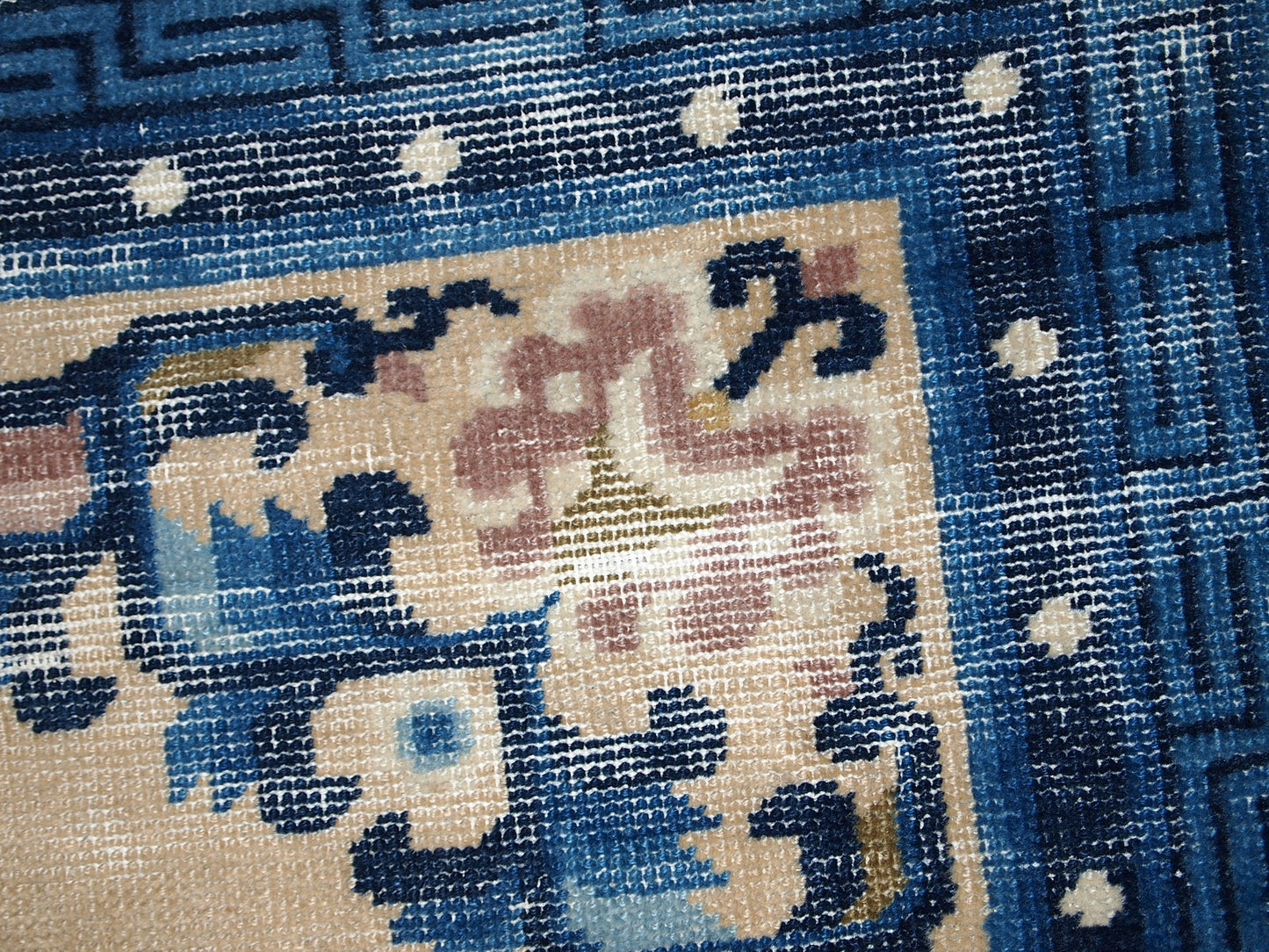 Antique Peking Chinese Rug Detail - Classic Distressed Peking Design
