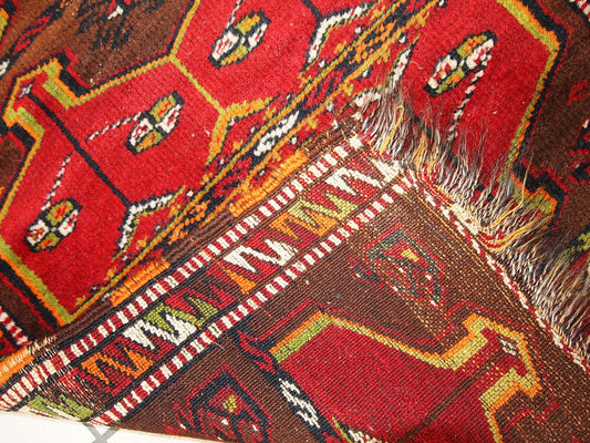 Hand made antique collectible Turkish Yastik rug 2.5' x 6.2' (76cm x 190cm) 1920s -1C283 - One Royal Art