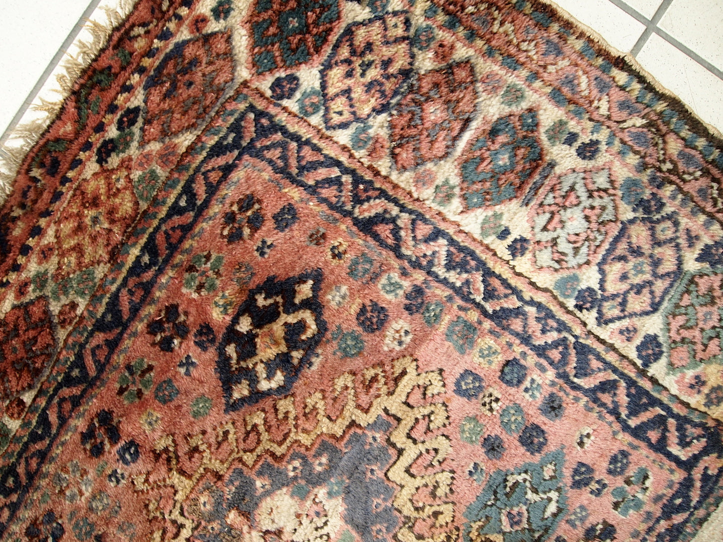 Handmade antique Persian Kurdish bag face 2.6' x 3.1' (79m x 95cm) 1930s - 1C287 - One Royal Art