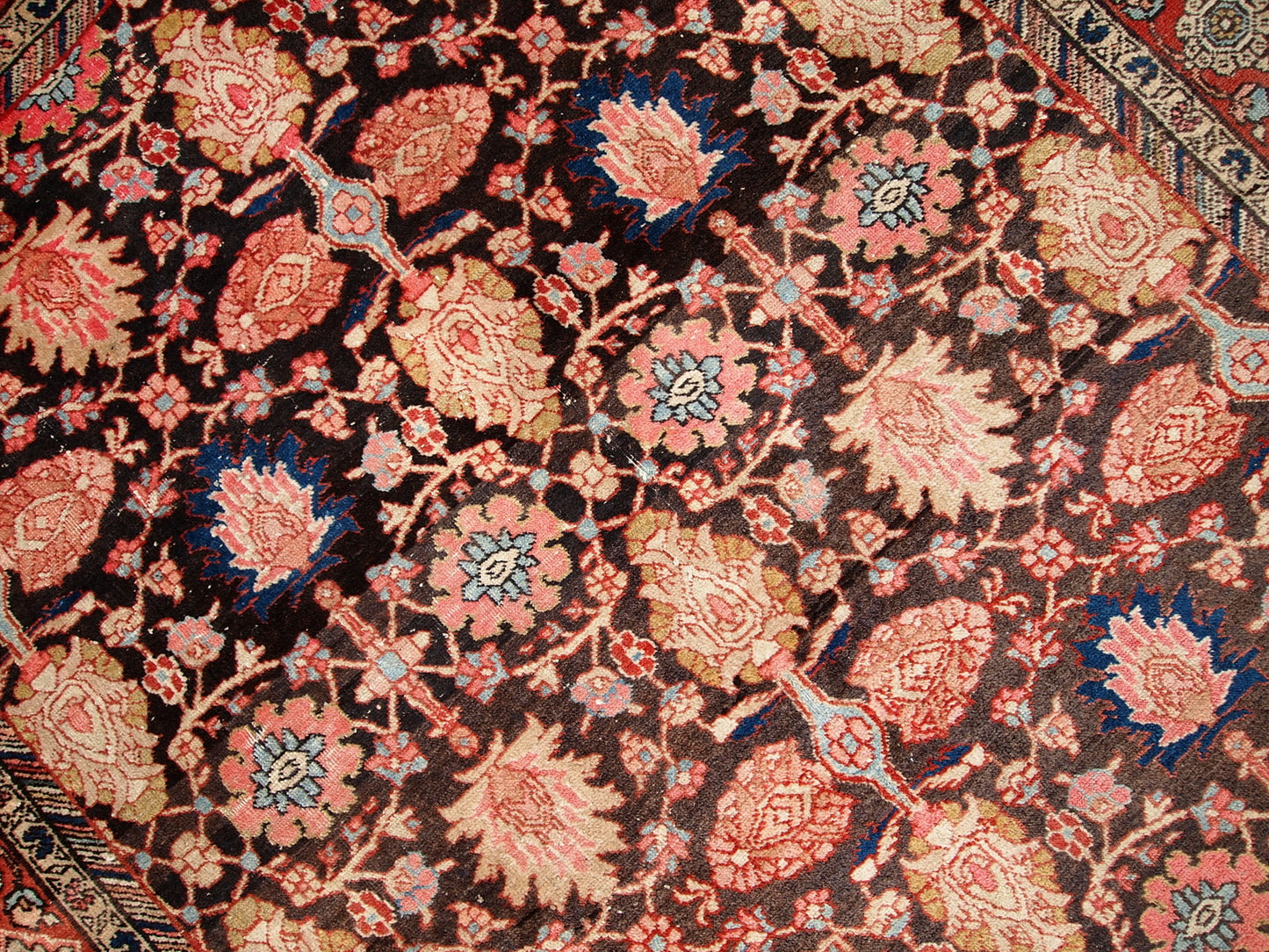 Handmade antique Persian Bidjar rug 4.4' x 6.6' (134cm x 202cm) 1930s - 1C289