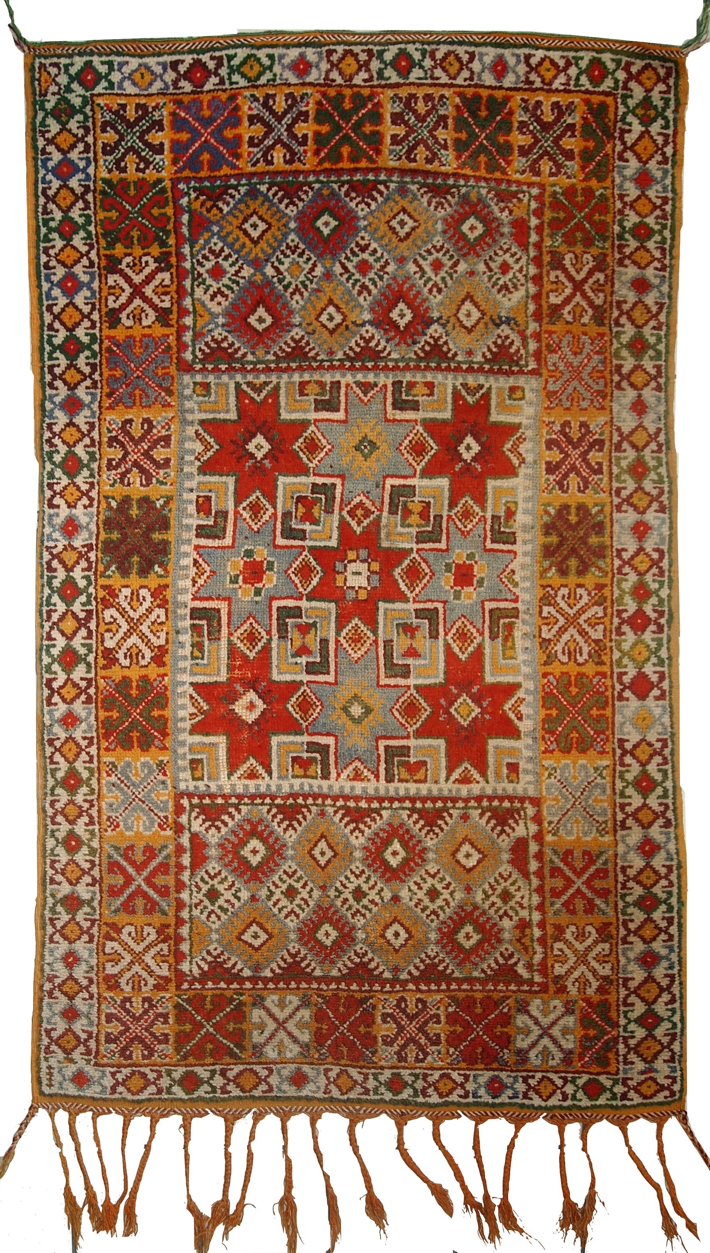 Handmade antique Moroccan Berber rug 3.2' x 5.5' (99cm x 168cm) 1900 - 1C292 - One Royal Art