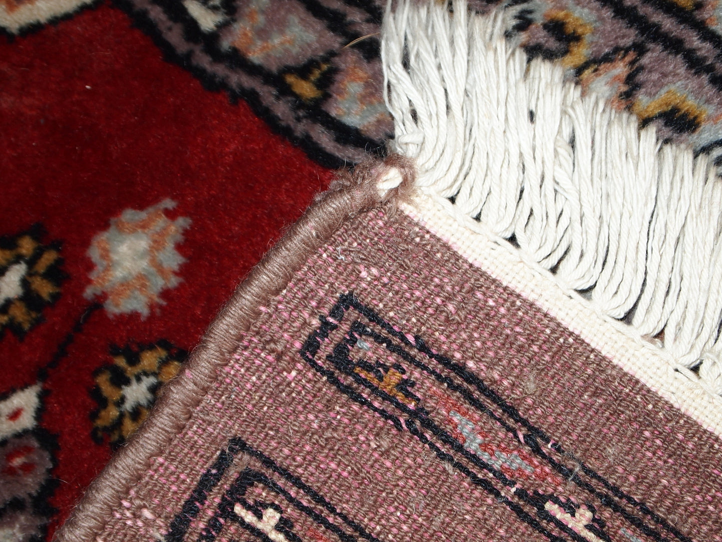 Handmade vintage Uzbek Bukhara rug 1.6' x 2.1' (50cm x 65cm) 1970s - 1C320 - One Royal Art