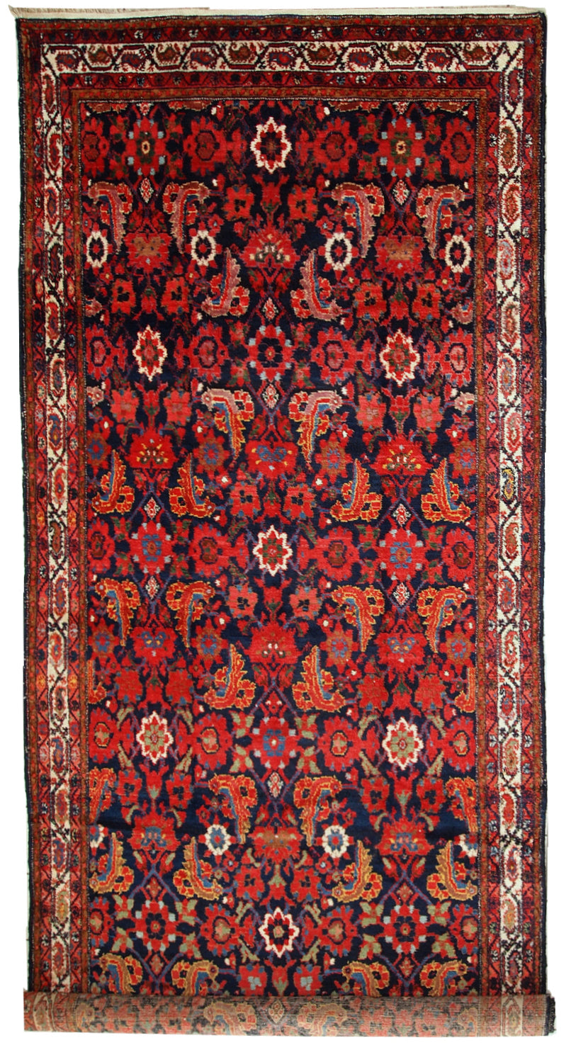 Handmade antique Persian Malayer runner 5.5' x 11.6' (170cm x 356cm) 1920s - 1C323 - One Royal Art