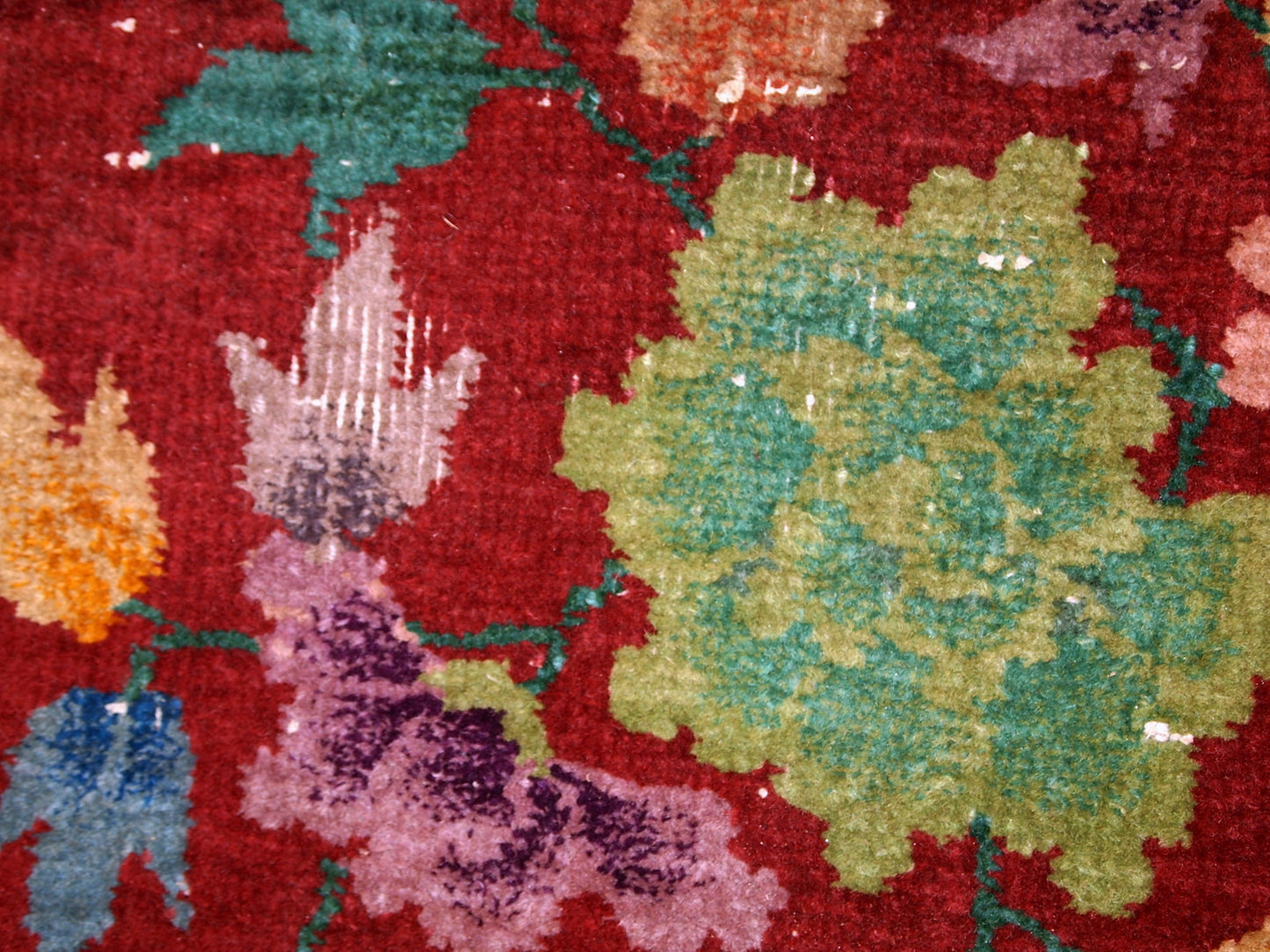 Handmade antique Art Deco Chinese rug 2' x 2,9' (61cm x 91cm) 1920s - 1C331 - One Royal Art