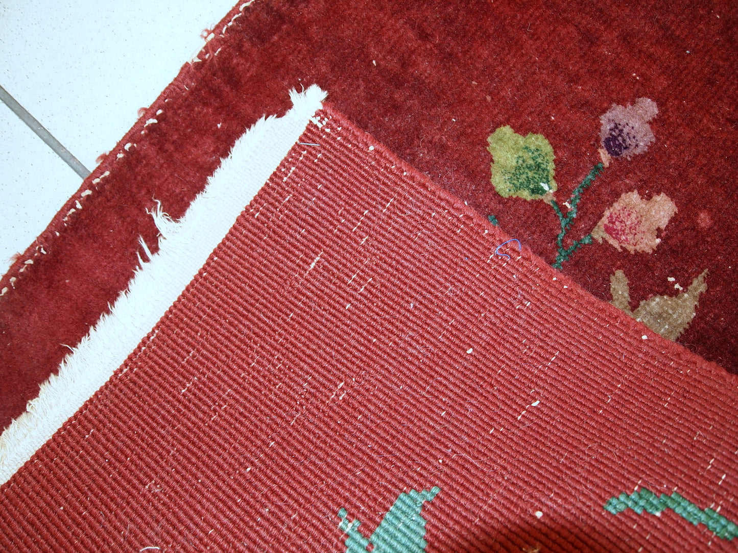 Handmade antique Art Deco Chinese rug 2' x 2,9' (61cm x 91cm) 1920s - 1C331 - One Royal Art