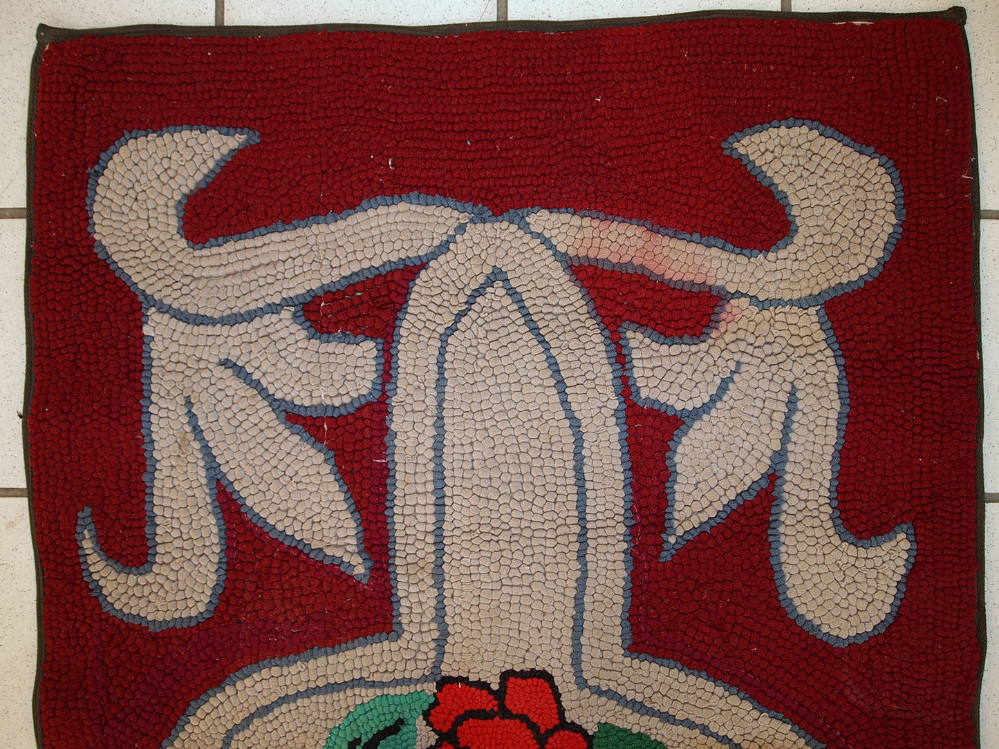 Handmade antique American Hooked rug 2,2' x 4,4' (67cm x 135cm) 1930s - 1C341 - One Royal Art