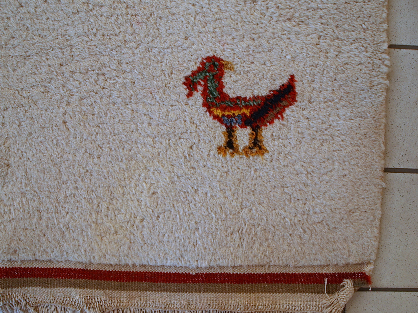 Handmade vintage Persian Gabbeh rug 4.6' x 7' (140cm x 215cm) 1960s - 1C344 - One Royal Art