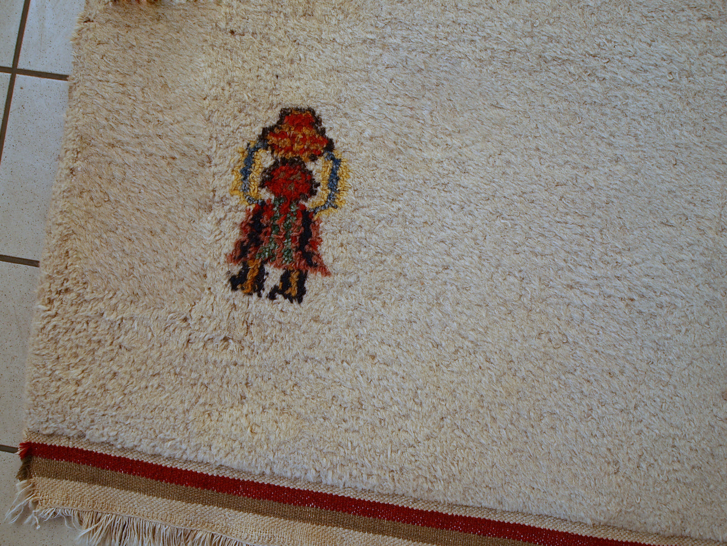 Handmade vintage Persian Gabbeh rug 4.6' x 7' (140cm x 215cm) 1960s - 1C344 - One Royal Art
