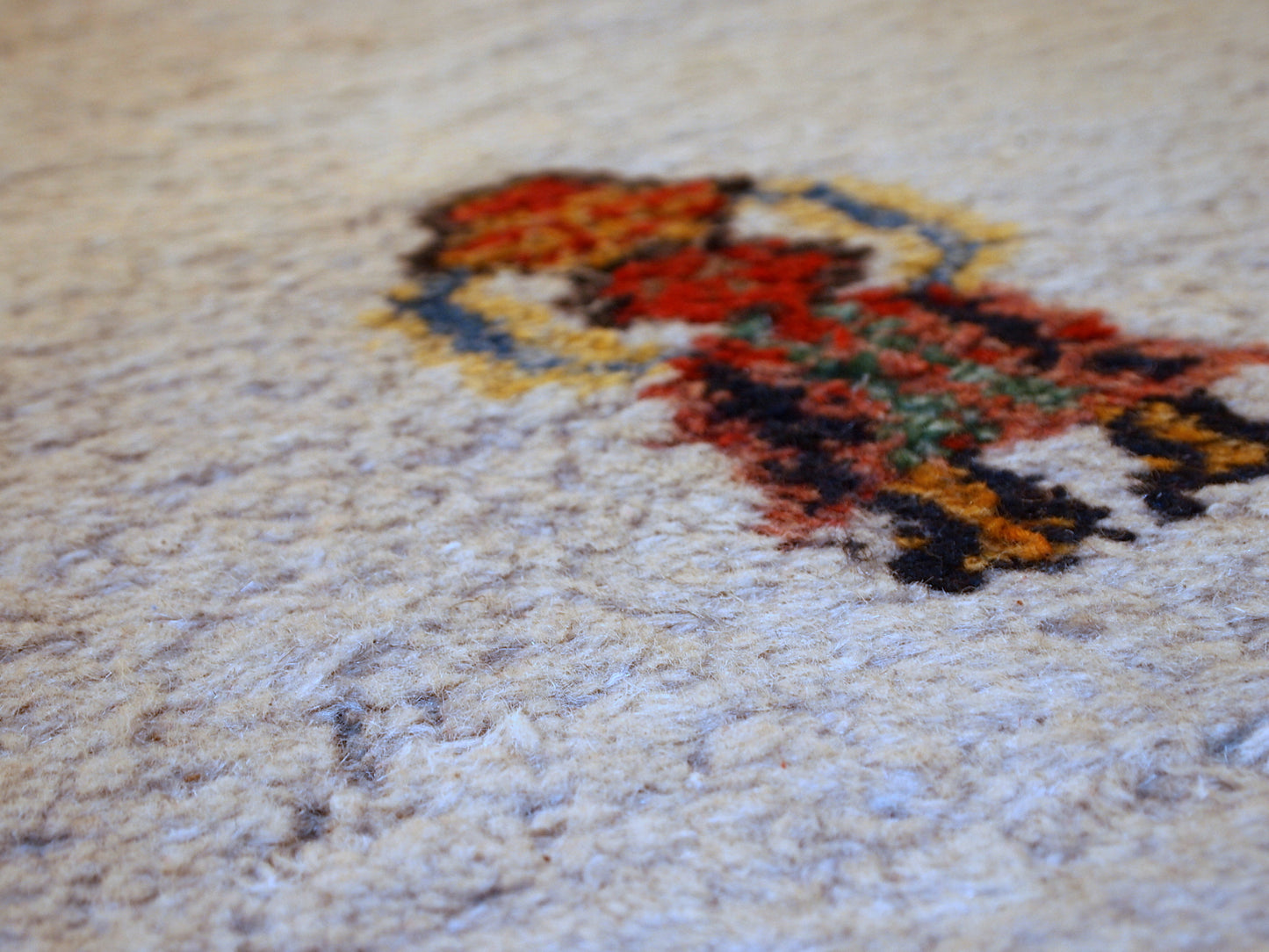 Handmade vintage Persian Gabbeh rug 4.6' x 7' (140cm x 215cm) 1960s - 1C344 - One Royal Art