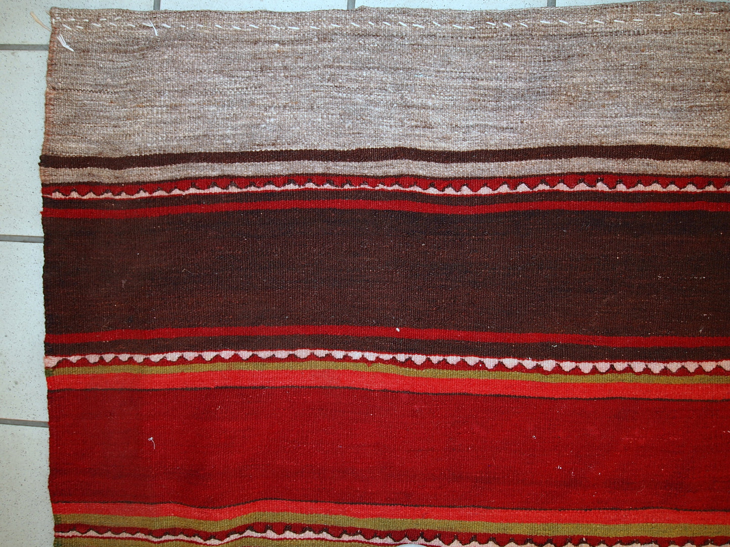 Handmade vintage Persian Ardabil kilim runner 2.6' x 9.5' (80cm x 290cm) 1950s - 1C355 - One Royal Art