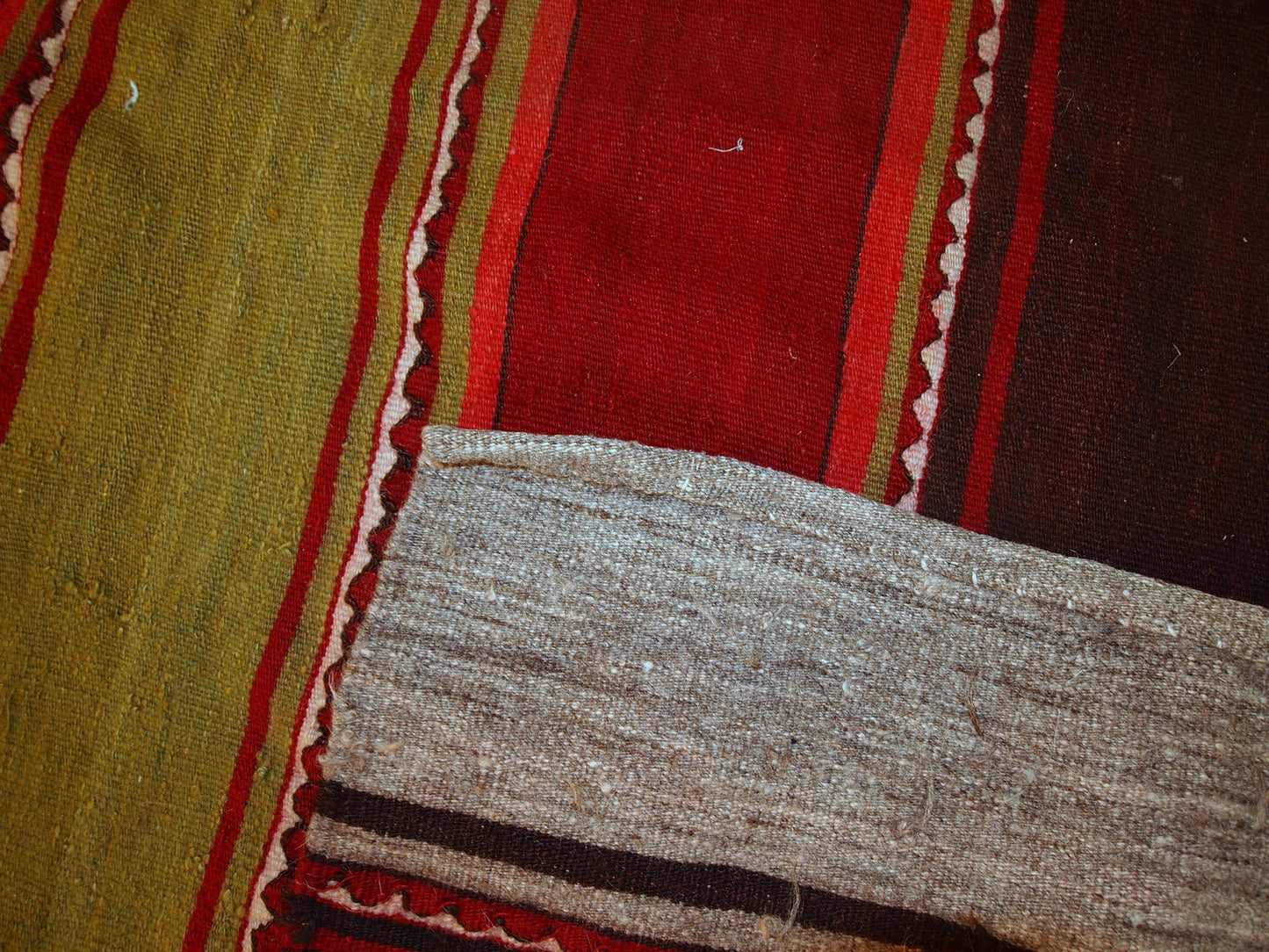 Handmade vintage Persian Ardabil kilim runner 2.6' x 9.5' (80cm x 290cm) 1950s - 1C355 - One Royal Art