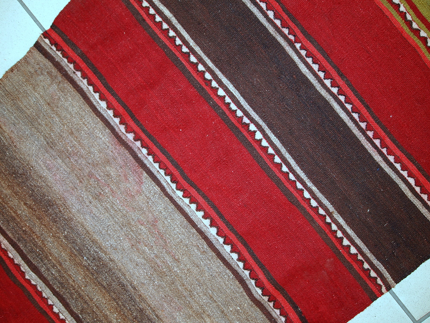 Handmade vintage Persian Ardabil kilim runner 2.6' x 9.5' (80cm x 290cm) 1950s - 1C355 - One Royal Art