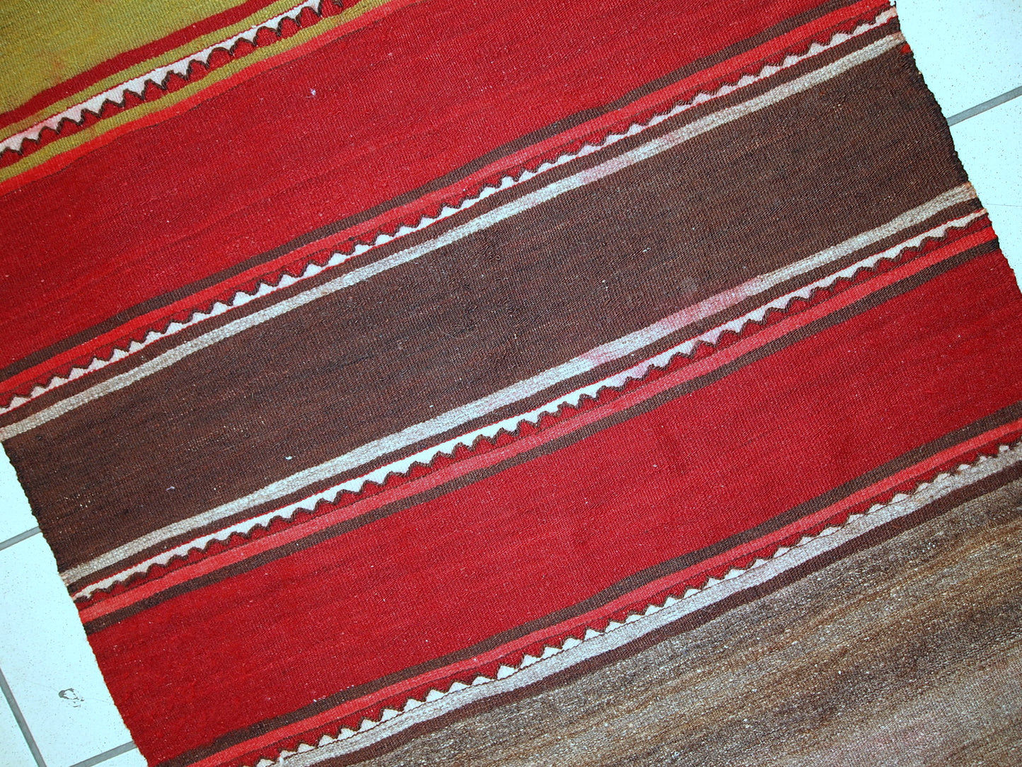 Handmade vintage Persian Ardabil kilim runner 2.6' x 9.5' (80cm x 290cm) 1950s - 1C355 - One Royal Art