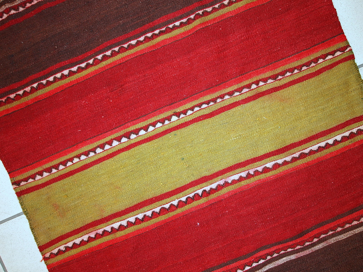 Handmade vintage Persian Ardabil kilim runner 2.6' x 9.5' (80cm x 290cm) 1950s - 1C355 - One Royal Art