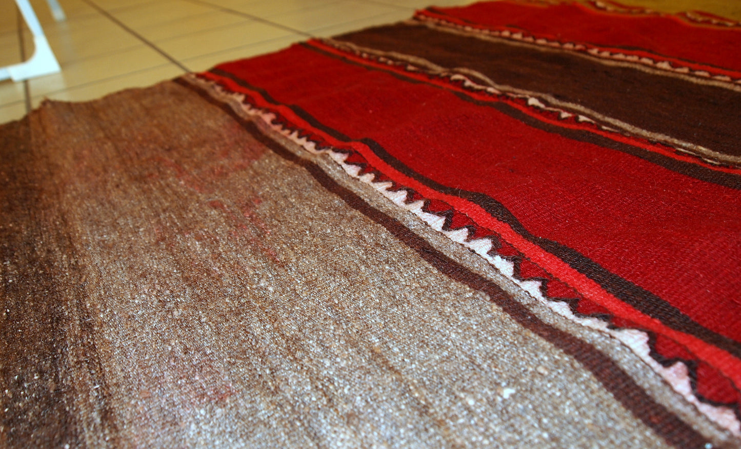 Handmade vintage Persian Ardabil kilim runner 2.6' x 9.5' (80cm x 290cm) 1950s - 1C355 - One Royal Art