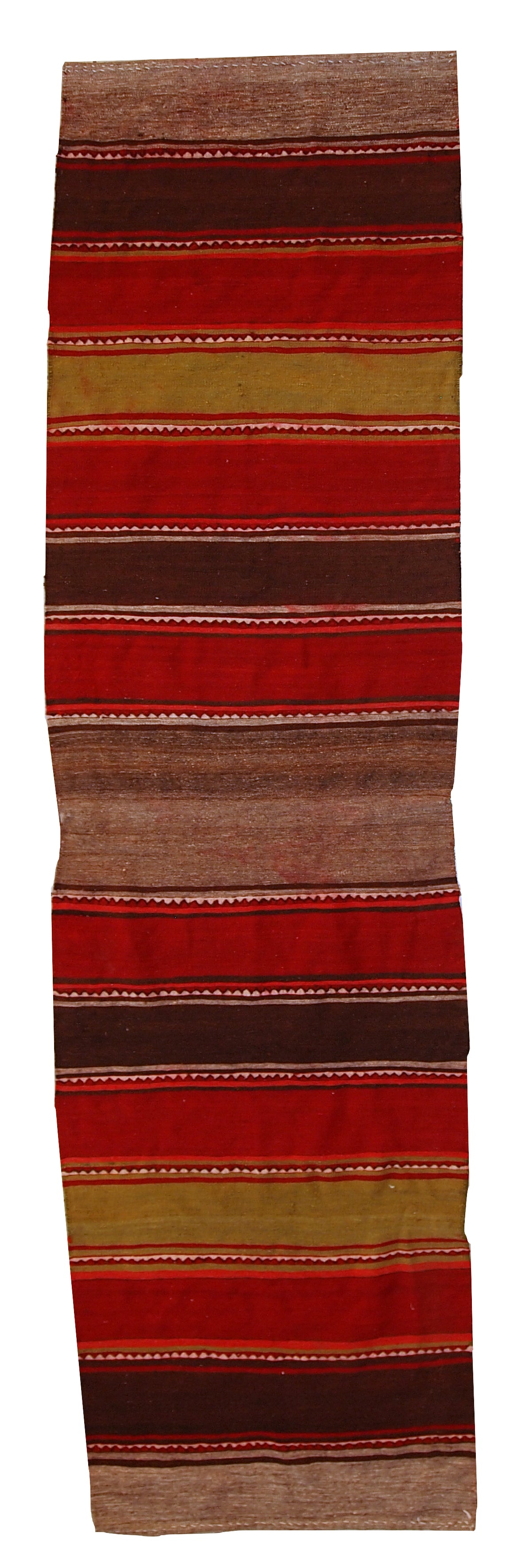 Handmade vintage Persian Ardabil kilim runner 2.6' x 9.5' (80cm x 290cm) 1950s - 1C355 - One Royal Art