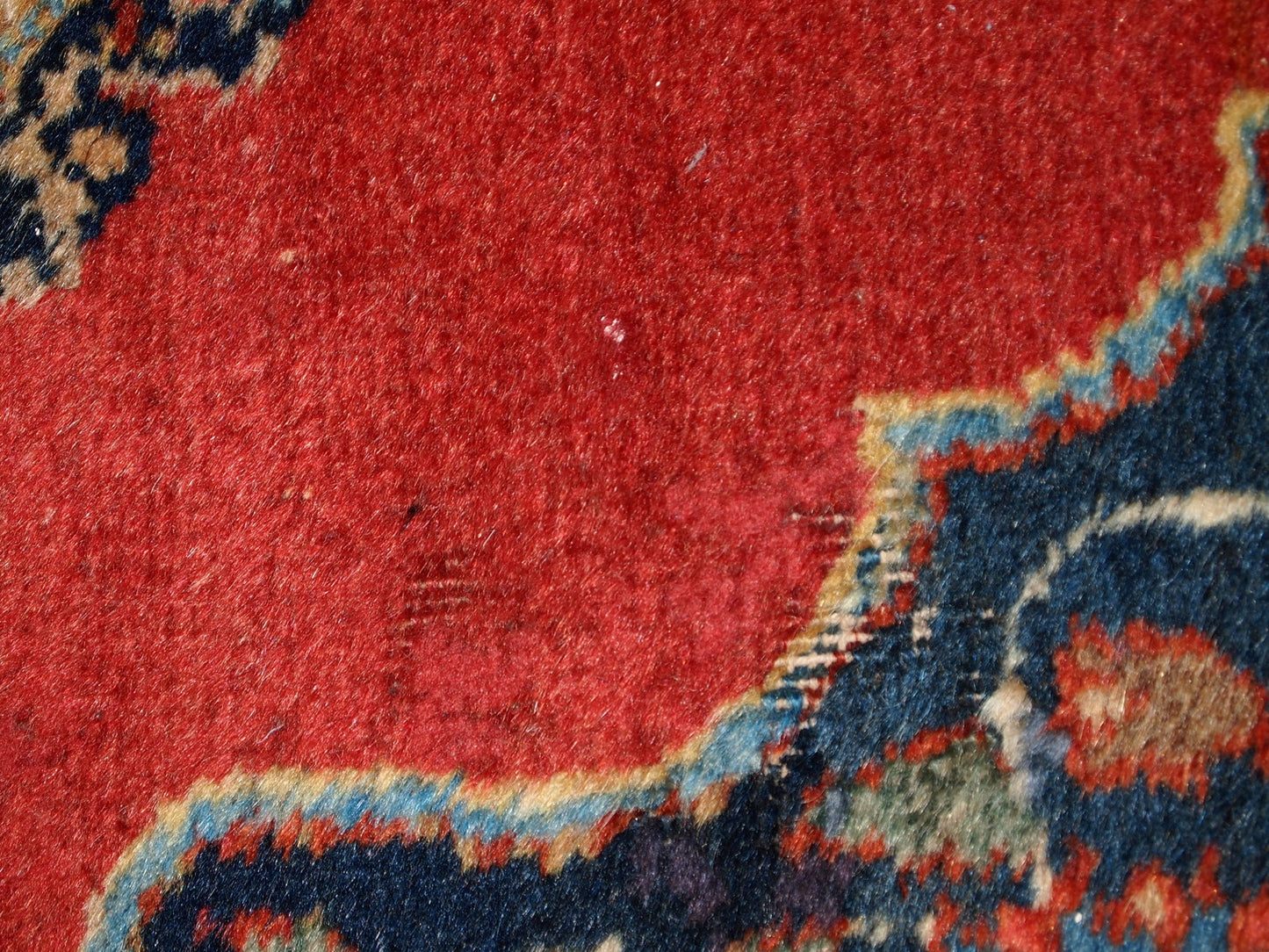 Handmade antique collectible Persian Tabriz double mat rug, 1910s